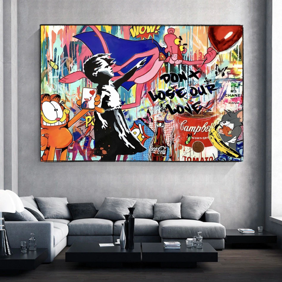 Banksy 'Don't Lose Your Love' Canvas Wall Art Print - Modern Home Decor for Living Room, Bedroom & Office