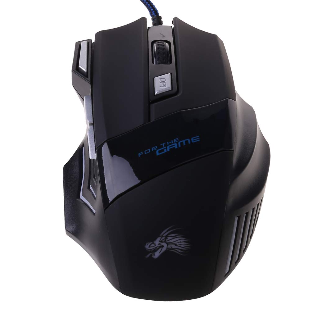 FUXIU RGB Ergonomic Gaming Mouse - 7 Programmable Buttons, 5500 DPI, USB Wired Optical Mouse with Breathing LED Lights for PC, Laptop - Perfect for FPS, MOBA & MMO Gaming