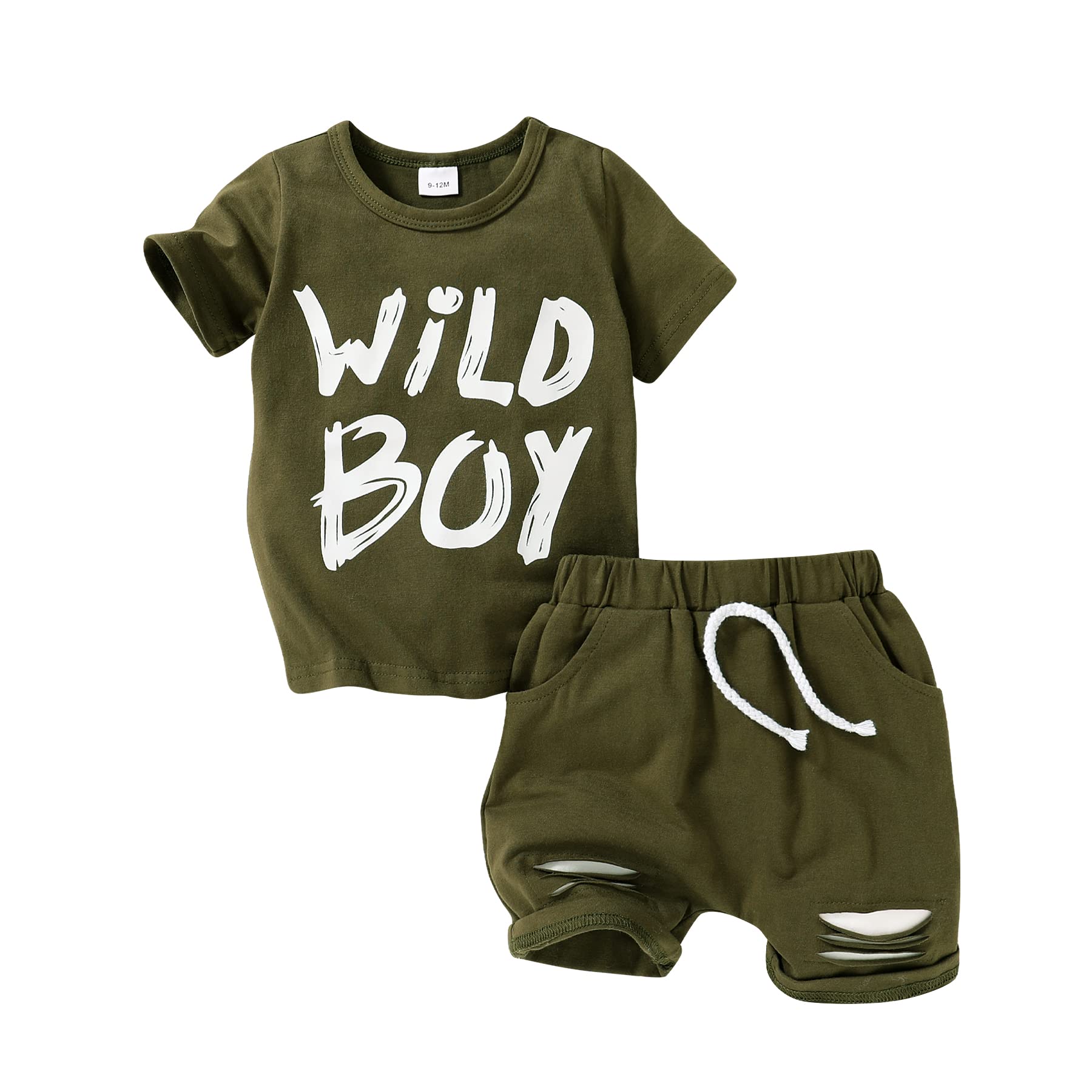 Happy Town Toddler Baby Boy Clothes - Soft Cotton Short Sleeve T-Shirt & Shorts Set for Summer | Cute Outfits for Playtime, Beach & Outdoor Activities