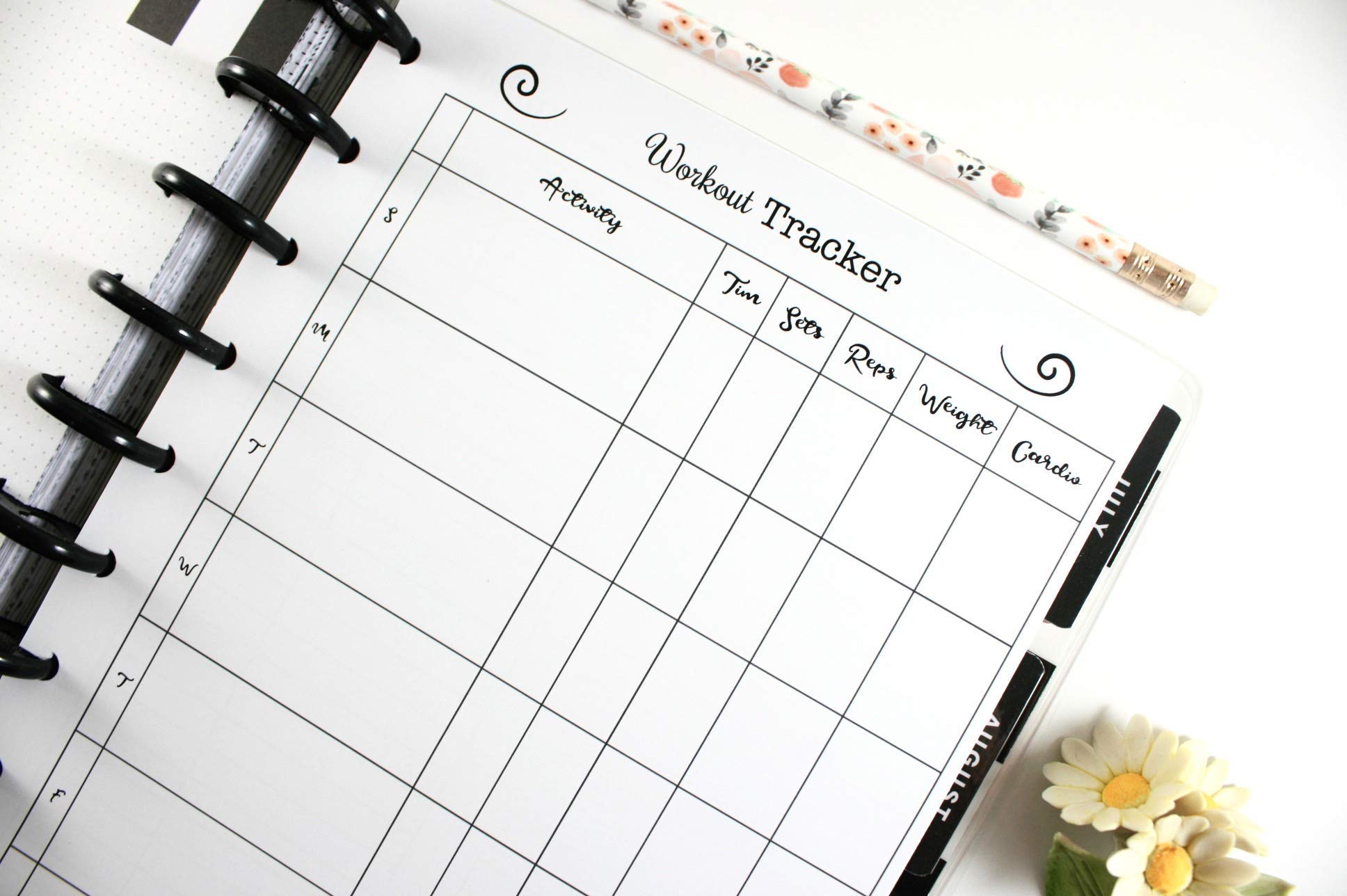 9-Disc Classic Happy Planner Fitness Inserts - Workout Tracker & Fitness Planner for Classic Happy Planner (Planner Sold Separately) - Perfect for Gym, Home Workouts & Weight Loss Tracking