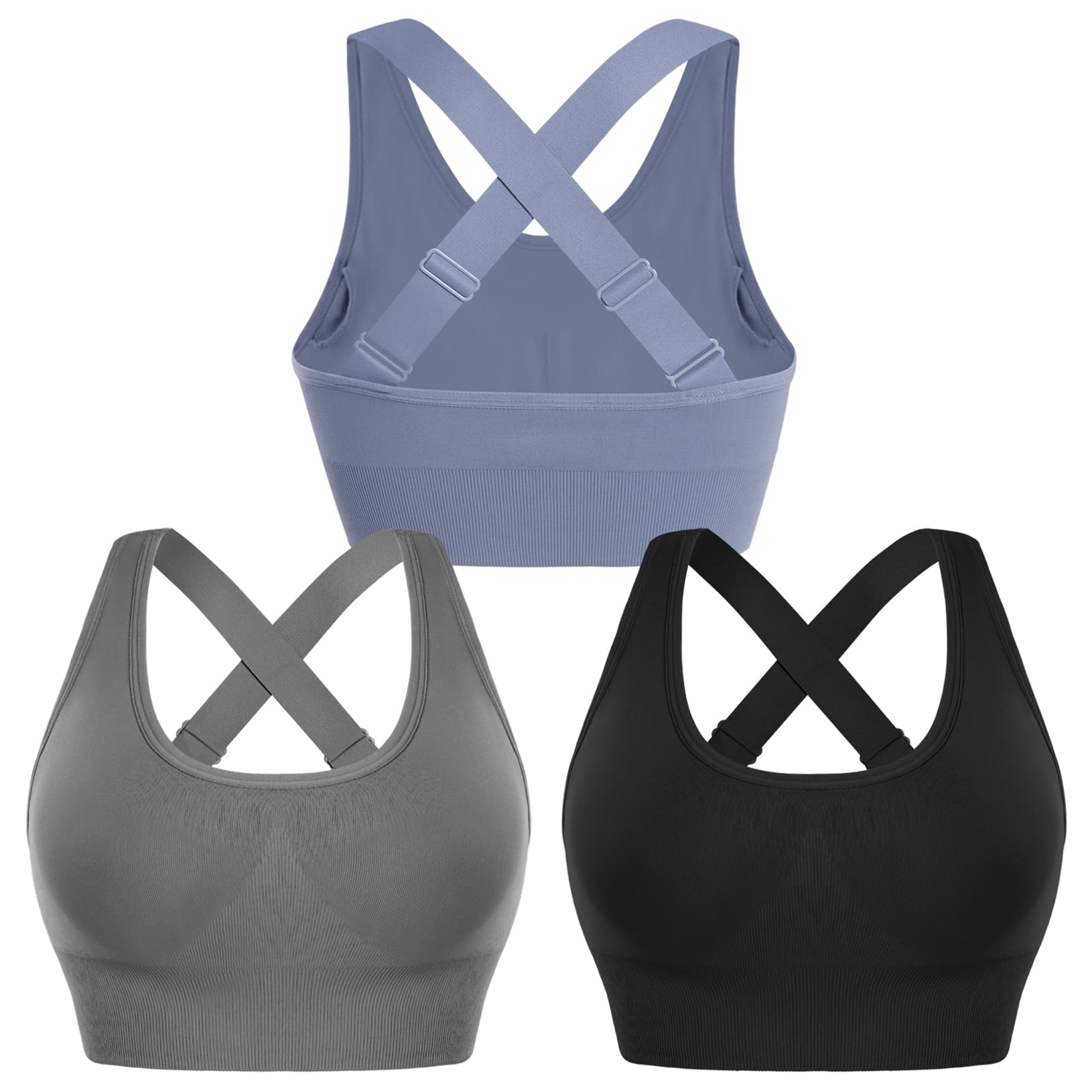 Sykooria Adjustable High Support Sports Bra for Women - Padded Workout Top for Gym, Running, Yoga & Fitness - Breathable & Comfortable Activewear for High-Intensity Exercise