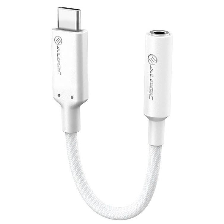 ALOGIC Elements Pro USB C to 3.5mm Audio Adapter - White | High-Quality Digital to Analog Converter for iPhone, Android, MacBook | Perfect for Music, Gaming & Headphones
