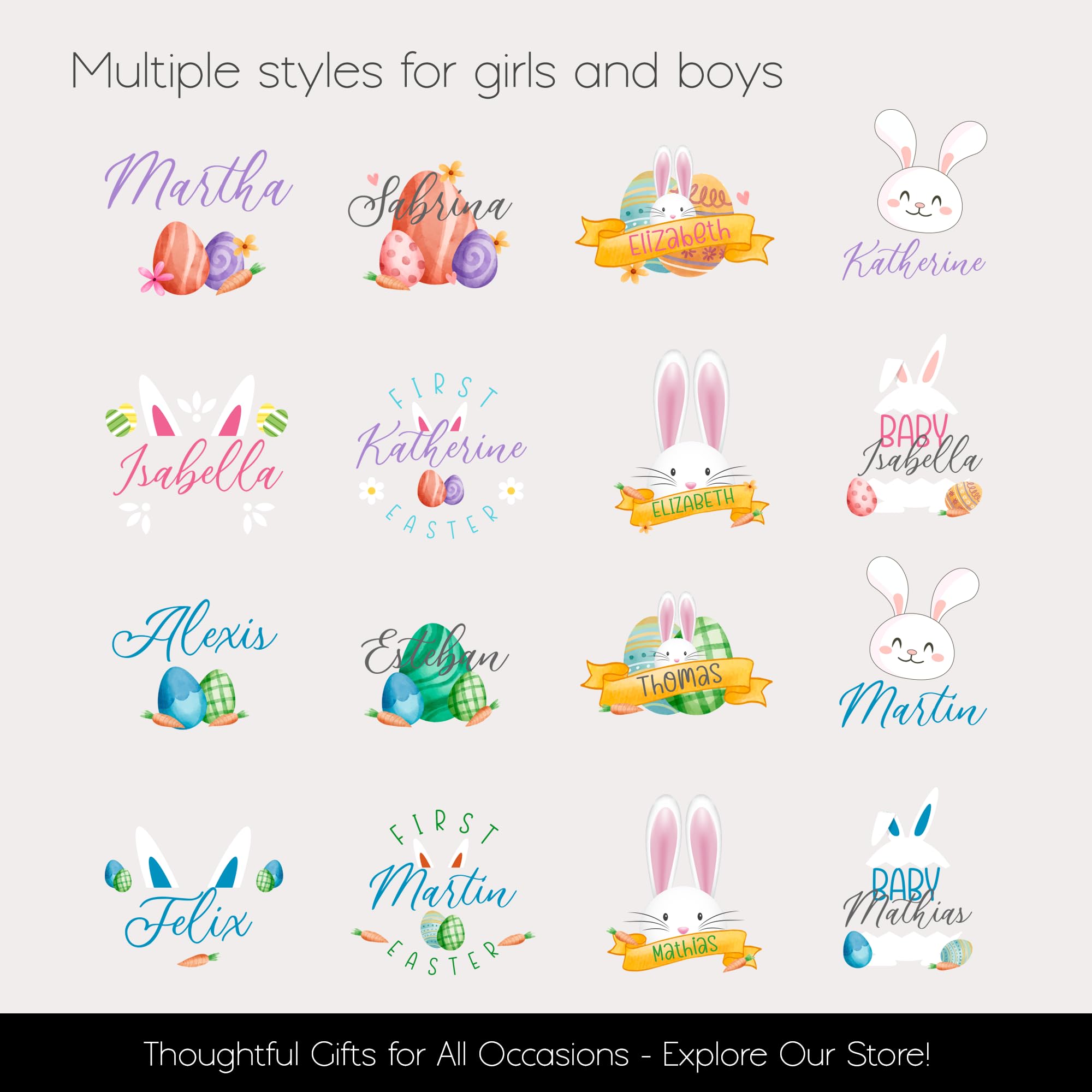 Personalized Easter Basket & Custom Easter Tote Bags for Kids - Bulk Options Available | Custom Name Easter Gifts for Boys, Girls, Babies & Toddlers | Perfect for Easter Egg Hunts, Church Events & Spring Celebrations
