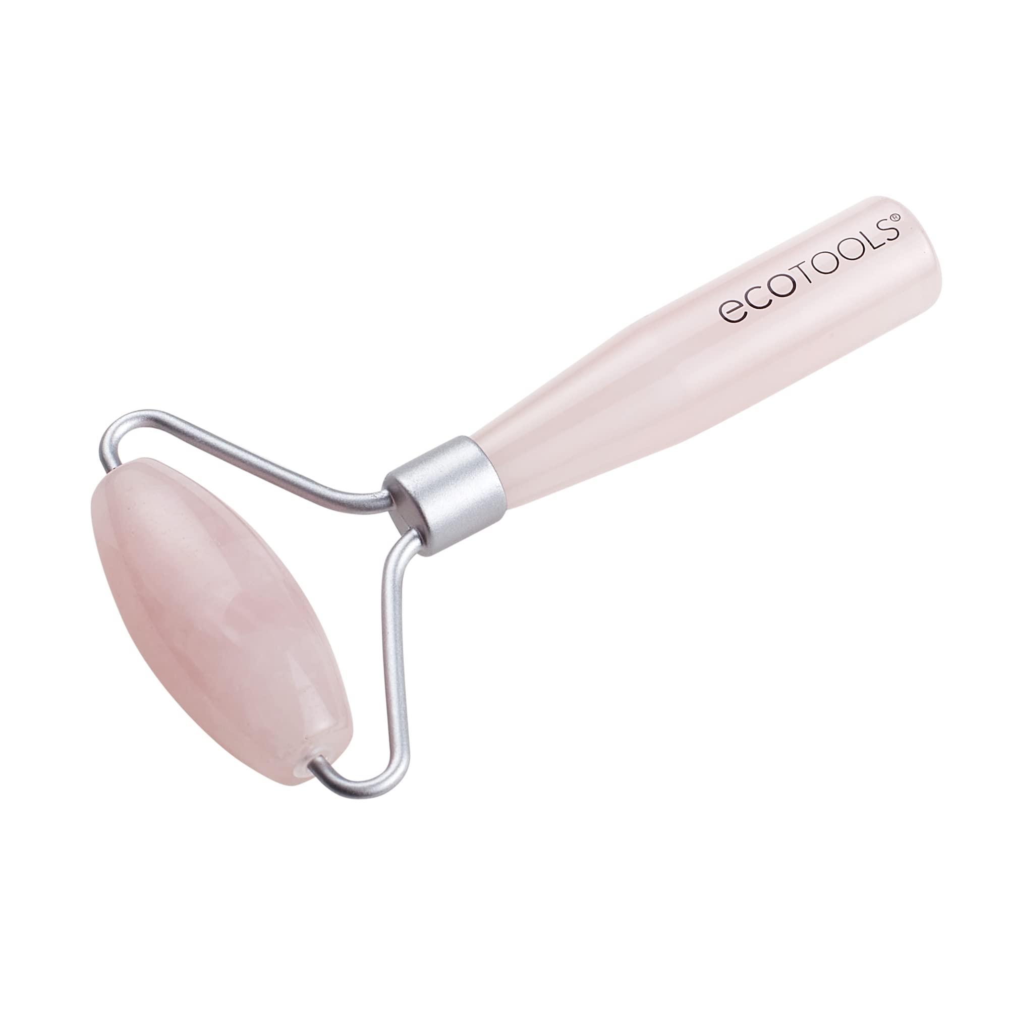 EcoTools Mini Rose Quartz Facial Roller - 100% Natural Stone for Face Massage & Skincare - Reduce Puffiness & Wrinkles - Perfect for Morning Routine, Travel & Self-Care Gifts