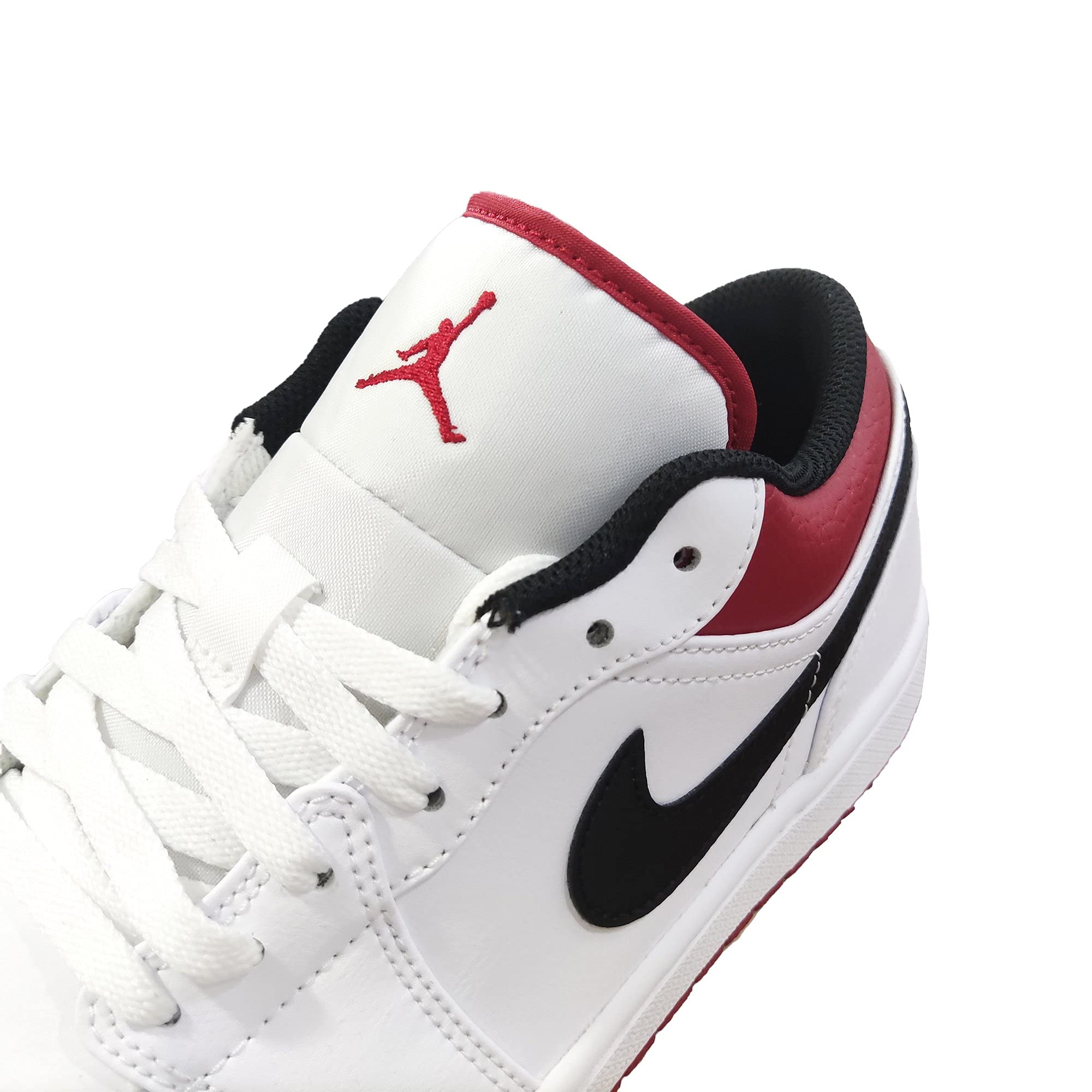 Men's Air Jordan 1 Low Sneakers - White/Gym Red (553558-118) - Size 8.5 - Casual Streetwear & Basketball Shoes for Everyday Wear