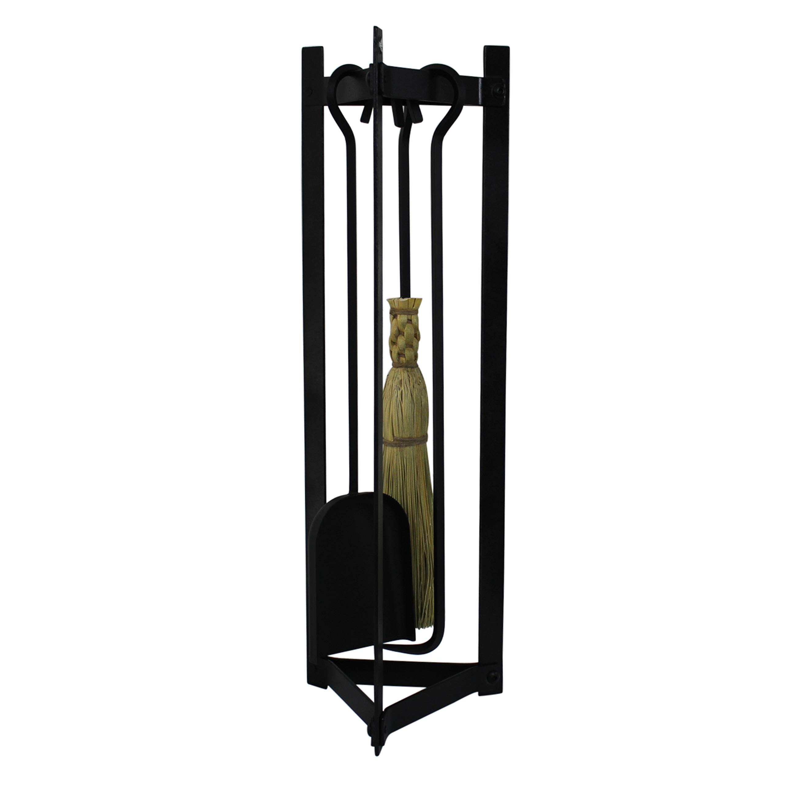 Enclume Handcrafted Triangle Fireplace Tool Set - Black Iron Fireplace Accessories for Wood Burning Stoves & Fire Pits | Durable & Stylish Hearth Tools for Indoor & Outdoor Use