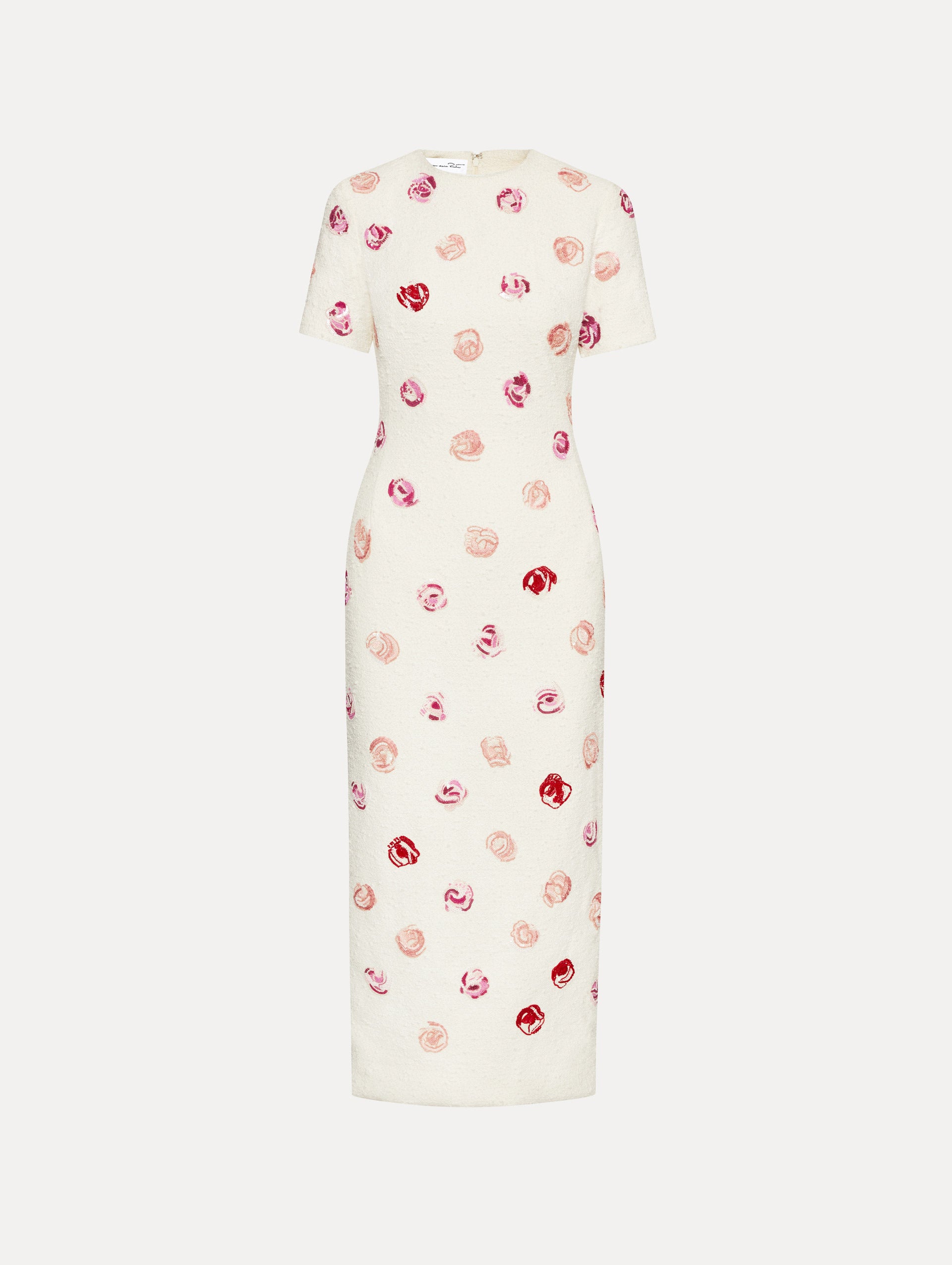 English Rose Embroidered Tweed Dress - Vintage Floral Tea Dress for Women | Perfect for Garden Parties, Afternoon Tea & Spring Weddings