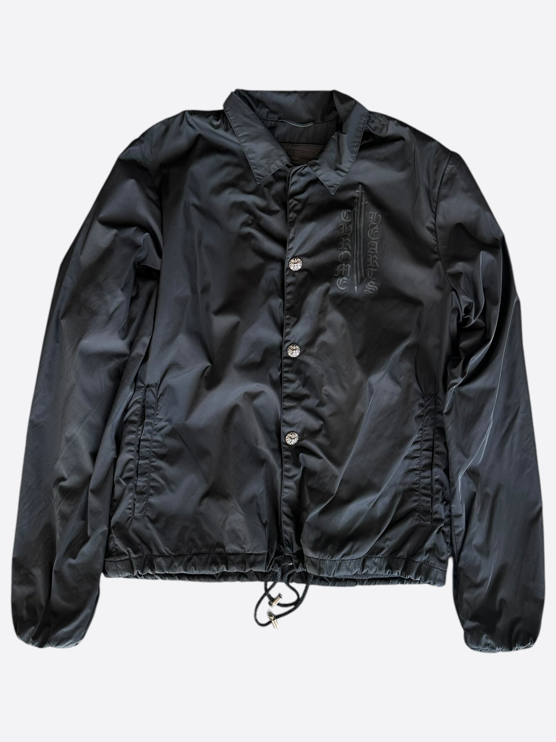 Chrome Hearts Black Eyechart Coach Jacket - Stylish Streetwear for Men & Women | Perfect for Casual Outfits, Concerts, and Urban Fashion