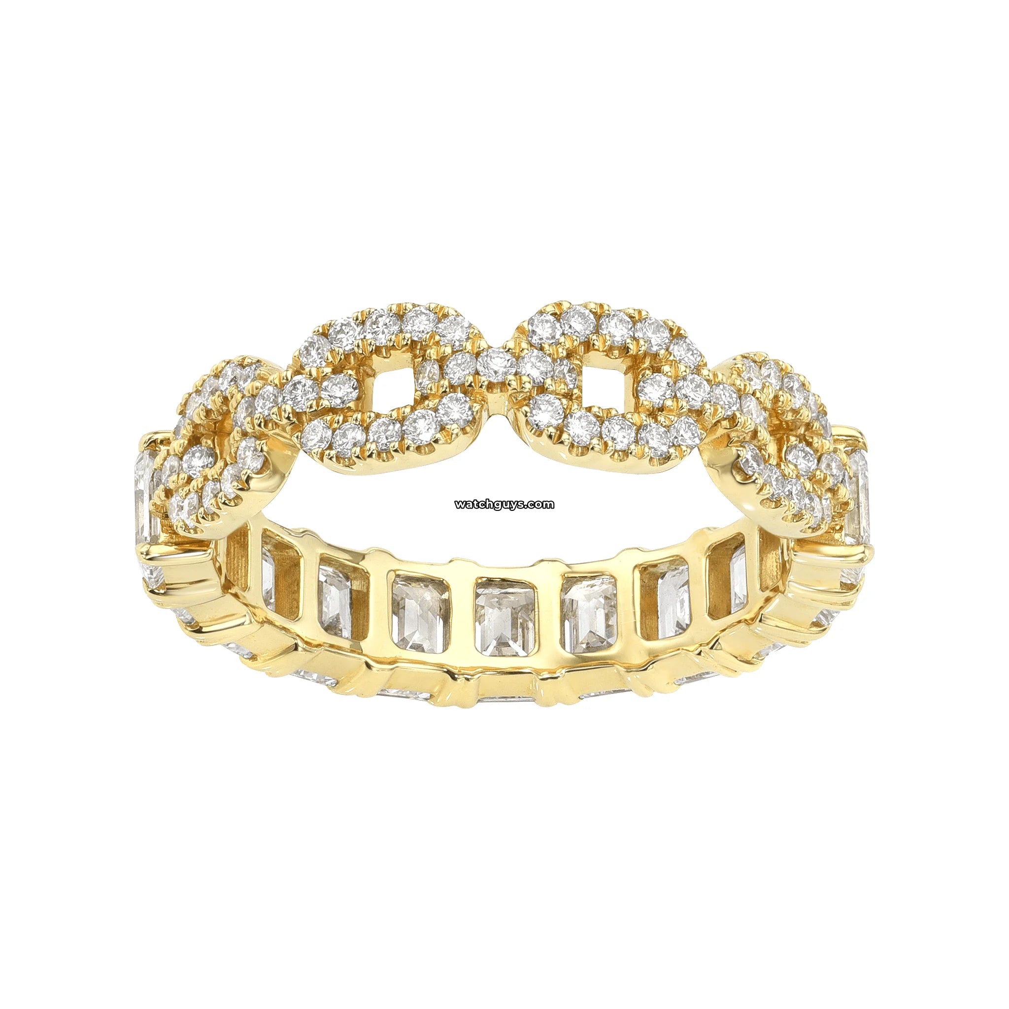 2.73 Carat Emerald Diamond Eternity Band Ring in 18K Yellow Gold - Perfect for Anniversaries, Weddings & Special Occasions