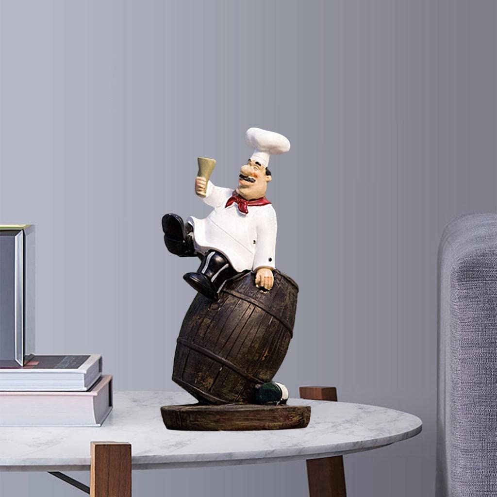 Resin Kitchen Decor Miniature Ornaments - Chef Collectible Gift for Home, Kitchen & Restaurant - Perfect for Wine Barrel Display, Countertop Decor & Culinary Enthusiast Gifts