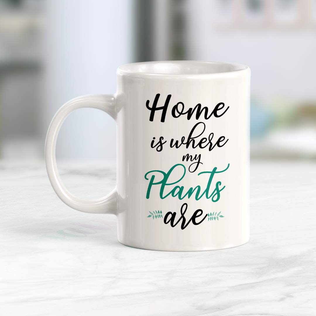 Home Is Where My Plants Are - 11oz Plastic Coffee Mug with Lid, BPA-Free Travel Mug for Hot & Cold Drinks - Perfect for Office, Commute, and Plant Lovers