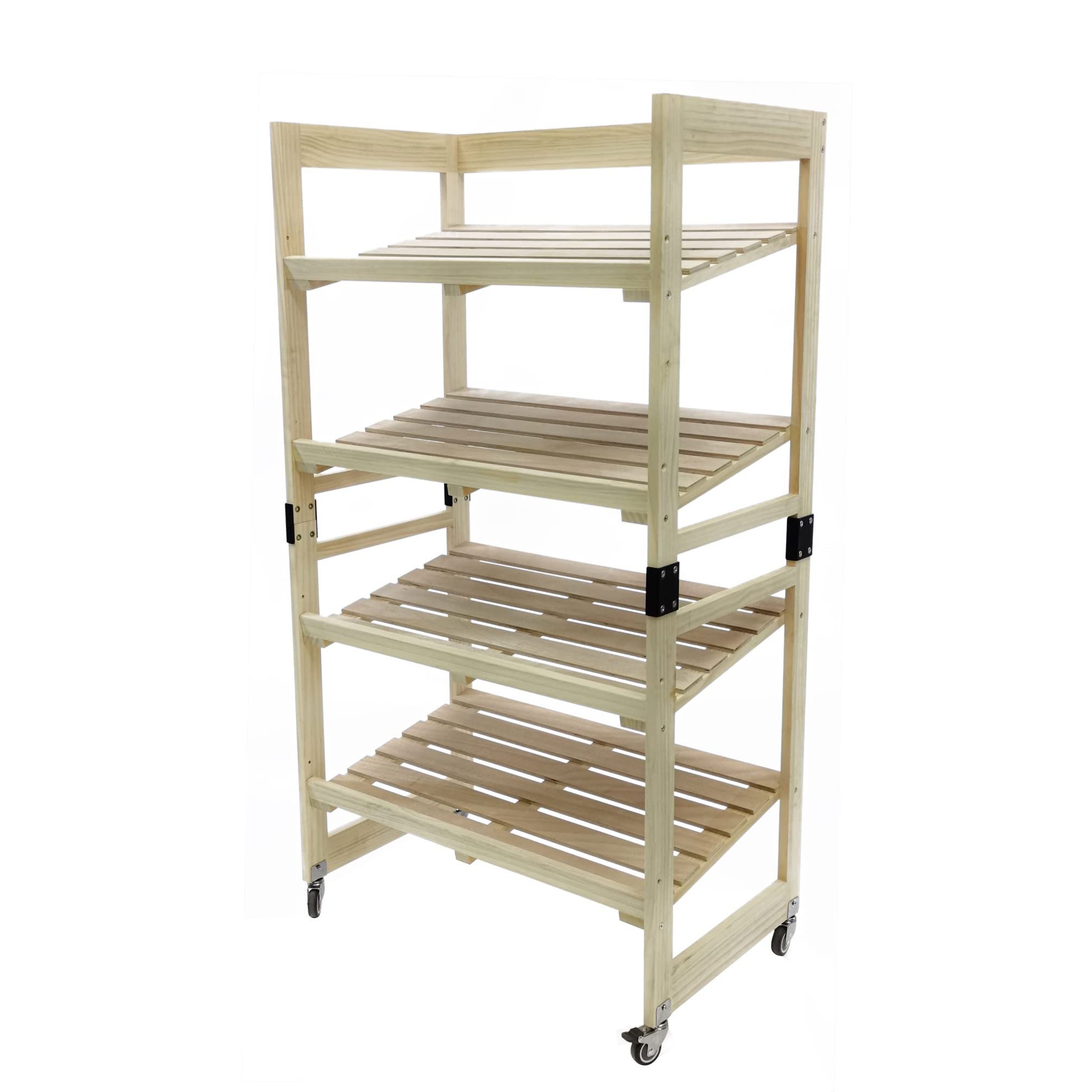 FixtureDisplays® 4-Tier Wooden Bakery Bread Display Rack with Angled Shelves - 30x18x55 Inches - Perfect for Bakeries, Cafes & Commercial Kitchens - Heavy Duty Bread Storage & Organization Solution