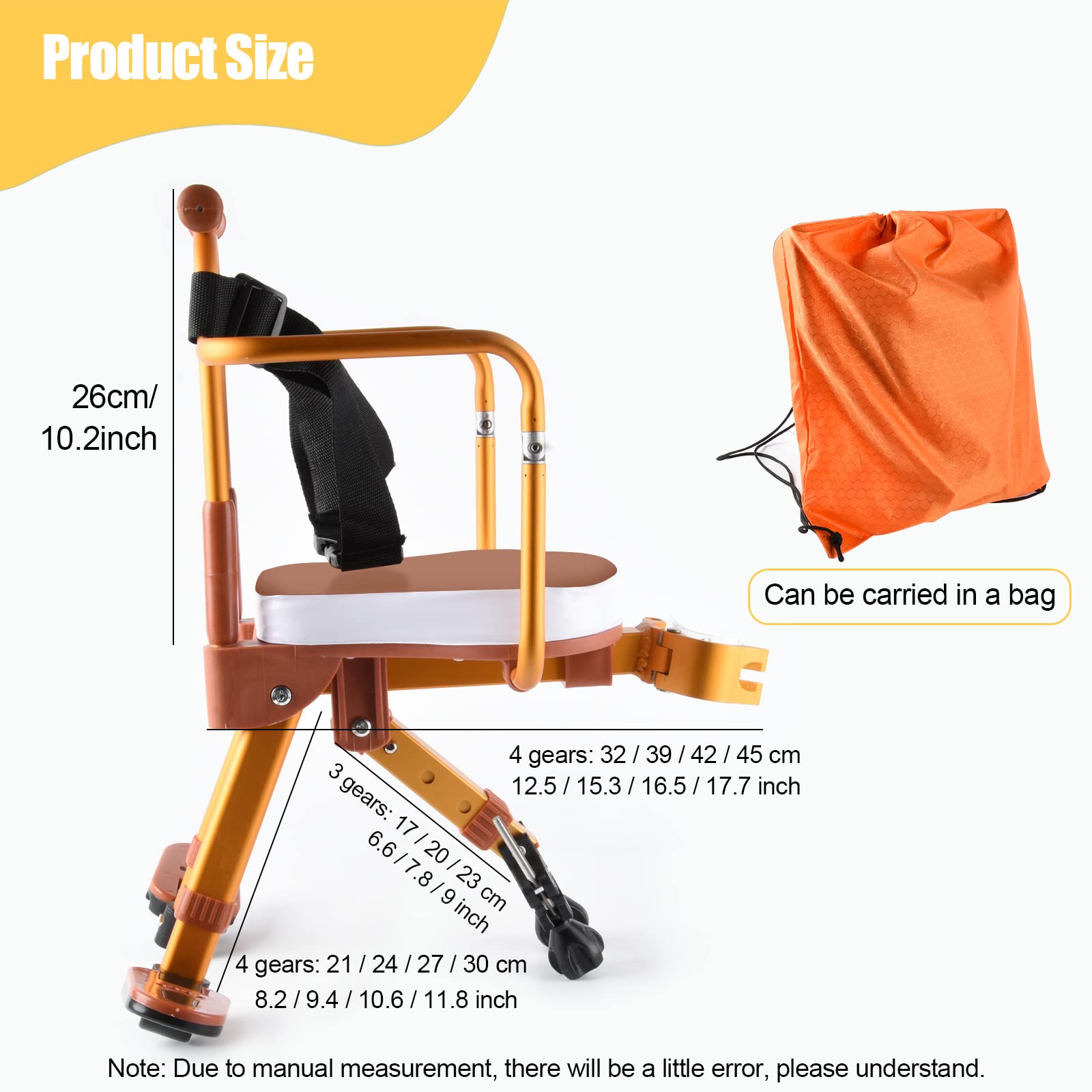 Best Kids Bike Seat - Lightweight Aluminum Alloy Front Mount Child Bicycle Seat | Foldable & Portable Design | Safe for Mountain, Hybrid & City Bikes | Perfect for Family Rides & Commuting