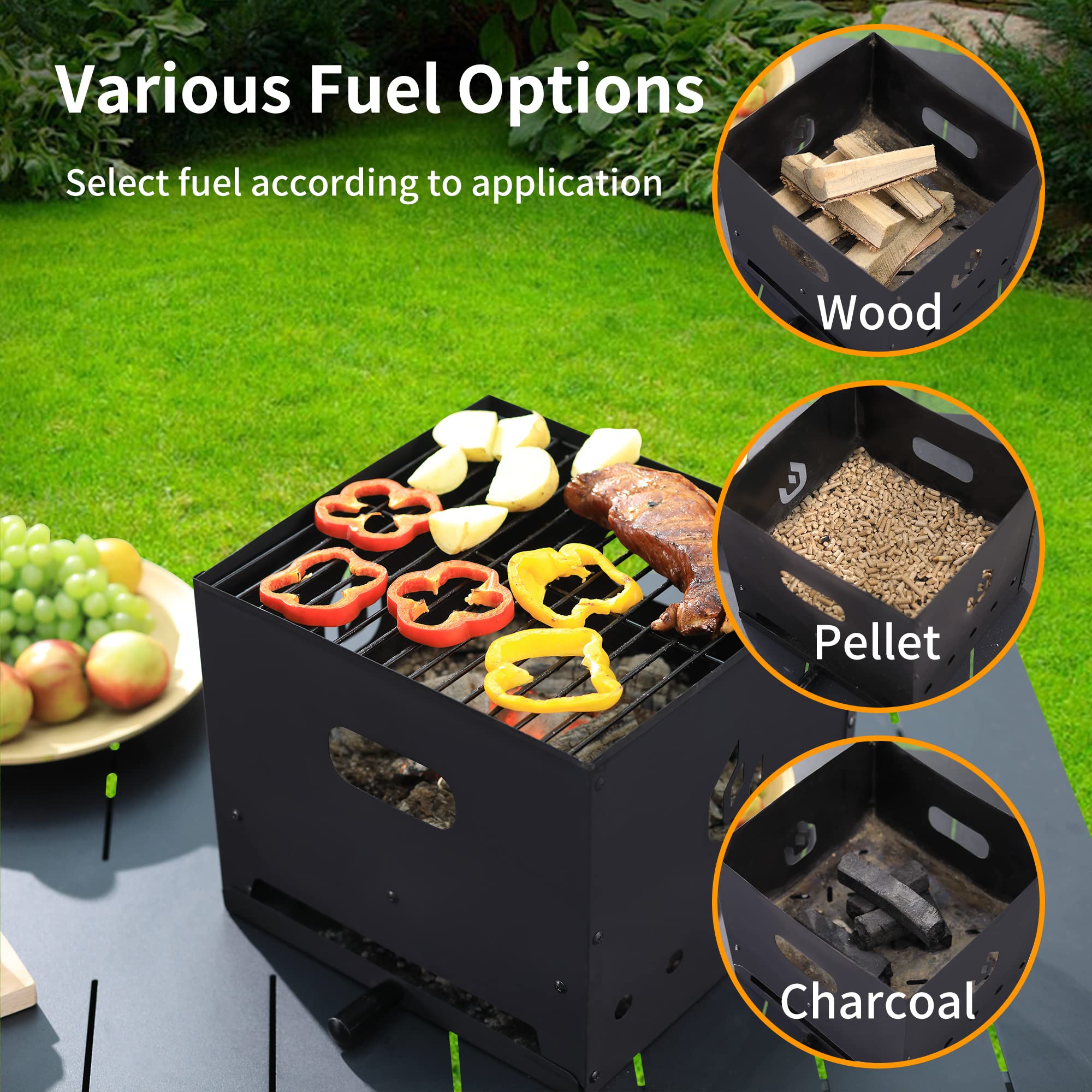Best 4-in-1 Portable Pizza Oven Kit - Gas & Wood Fire Pit Compatible with 12