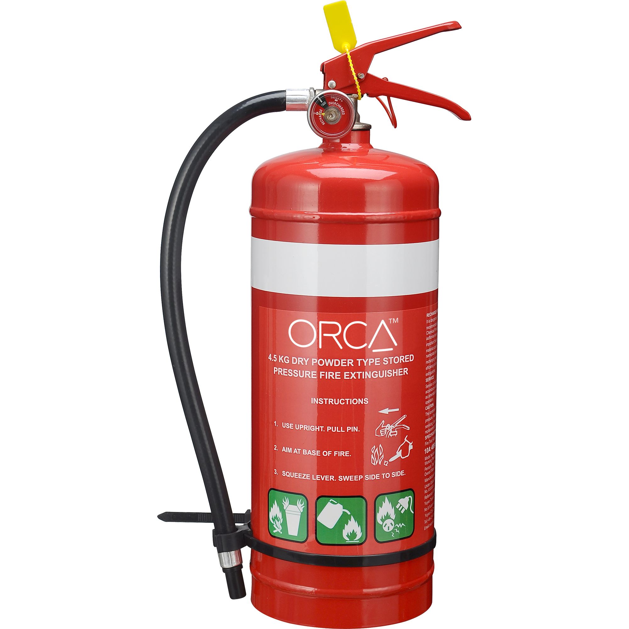 4.5kg ABE Fire Extinguisher - Rechargeable & Certified for Home, Kitchen, Car, and Workplace Safety