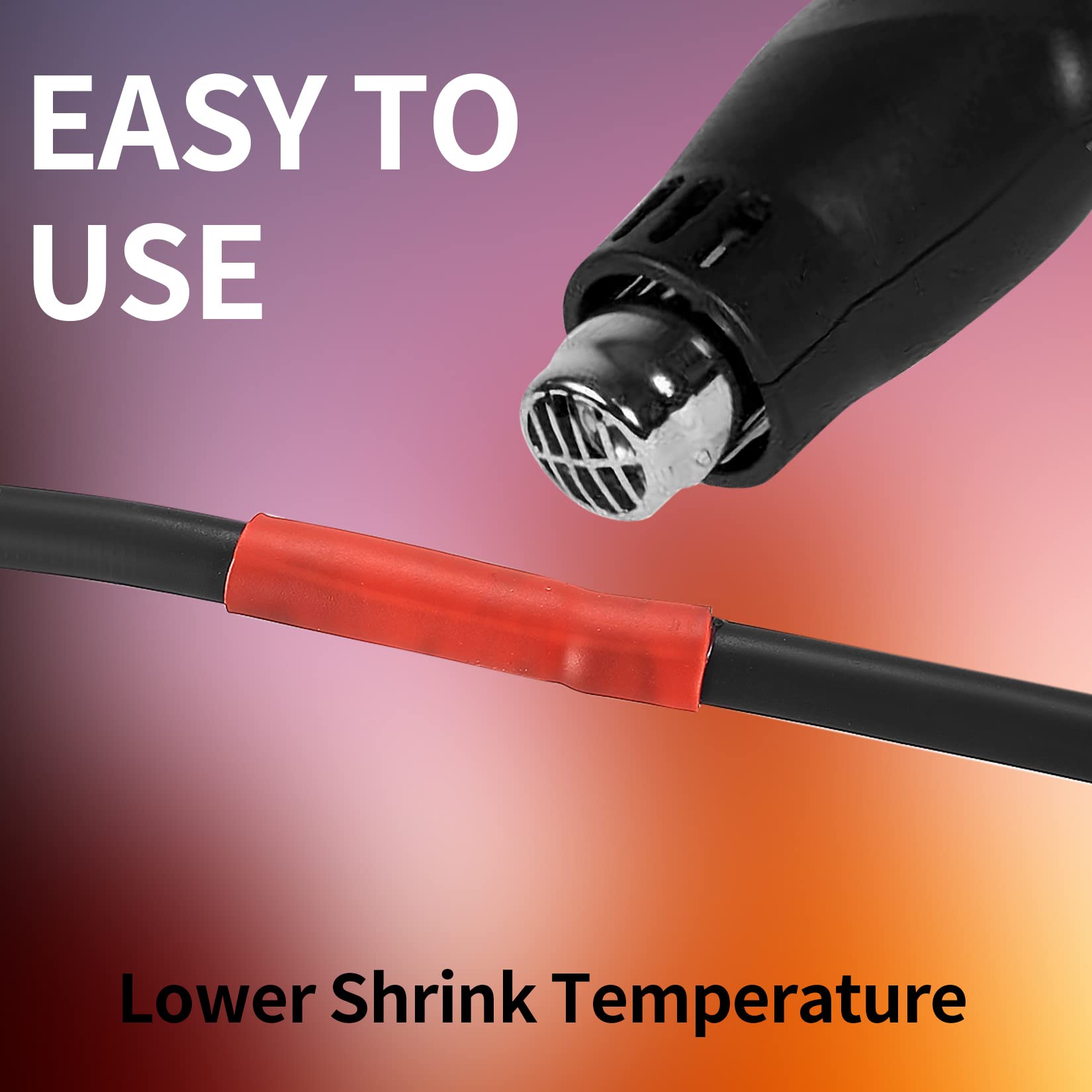 300 Pcs Heat Shrink Tubing Kit - 3:1 Ratio Adhesive Lined, Marine Grade, Waterproof & Insulated - for Automotive, Industrial, Marine & Electrical Wiring Repair - Black & Red Heat Shrink Wrap Tubes (Great for Wire Connections, Cable Management & DIY Projects)