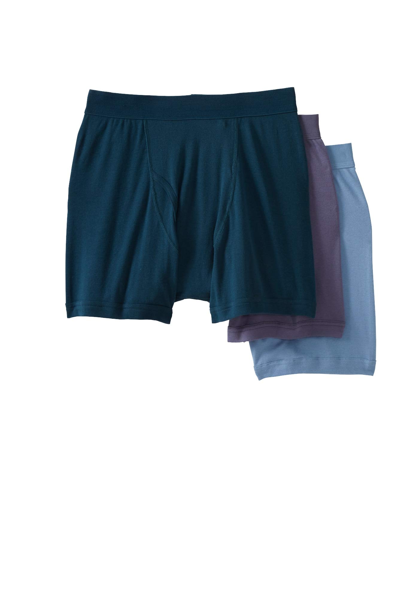 KingSize Men's Big & Tall Cotton Boxer Briefs 3-Pack - Soft Breathable Underwear for Plus Size Men - Perfect for Everyday Wear, Workout & Lounge