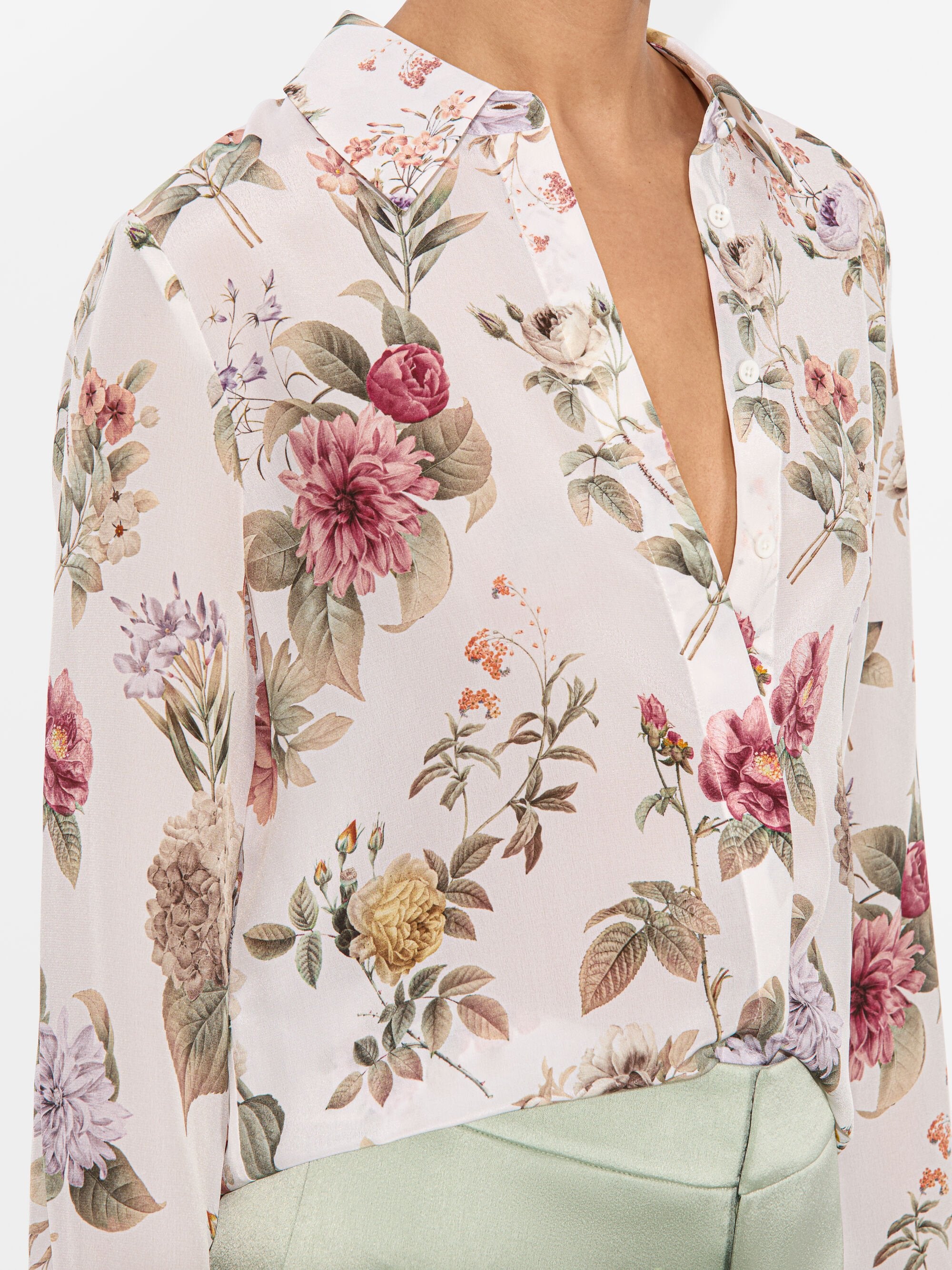 Alice & Olivia Willa Silk Blouse - Women's Elegant Satin Shirt for Work, Party & Special Occasions