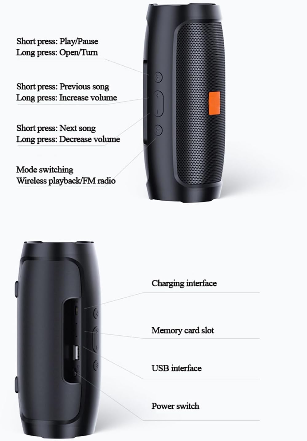 Bluetooth 5.0 Wireless Speakers - HD Stereo Sound, IP65 Waterproof, Portable with TF Card & AUX, Long Battery Life for Outdoor, Home, and Party Use
