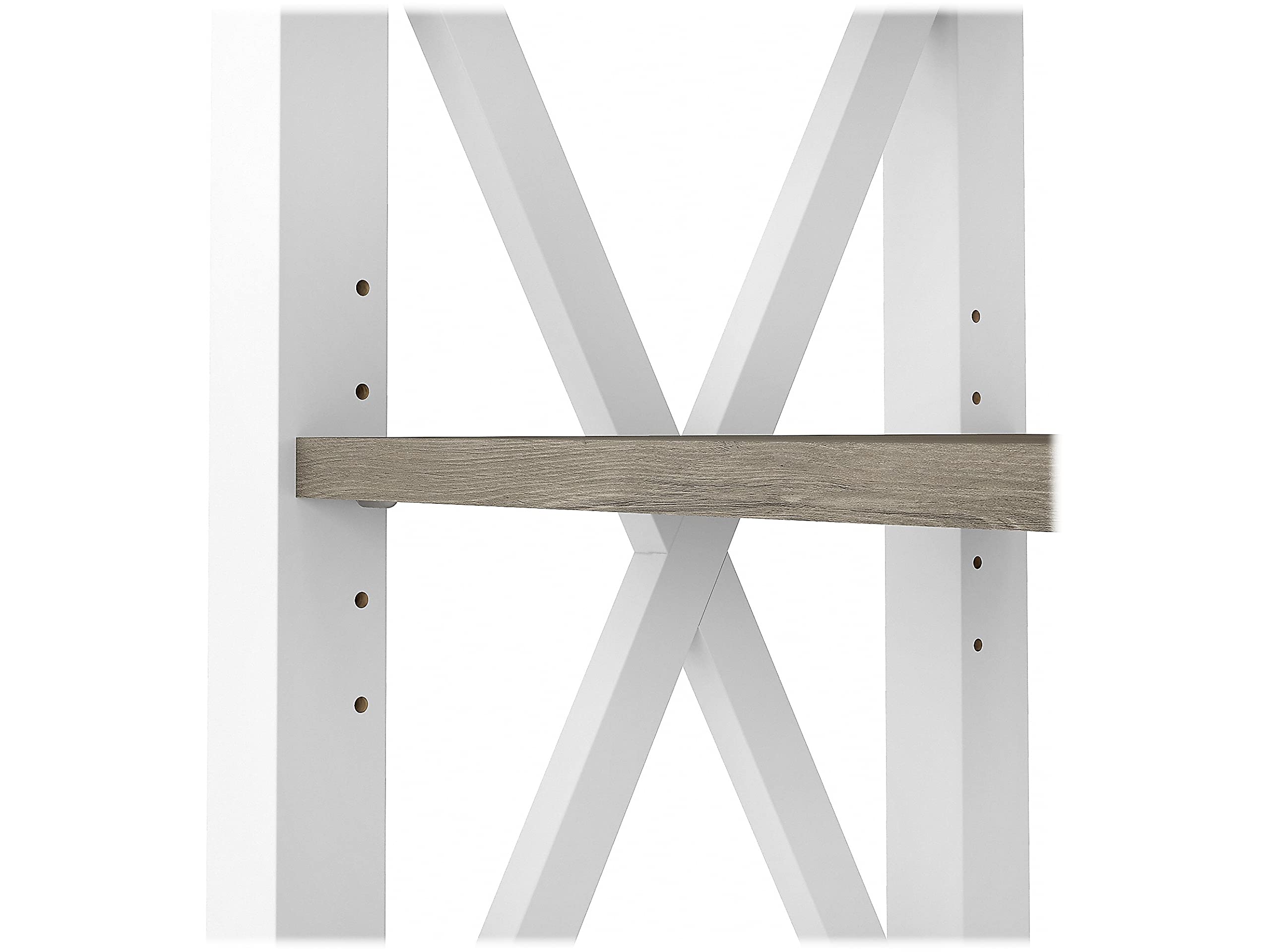 Bush Furniture Key West Console Table with Drawers & Shelves - Pure White & Shiplap Gray Finish | Entryway, Living Room & Hallway Storage Solution