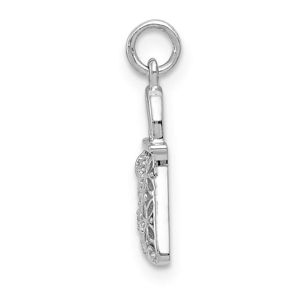 14K White Gold Diamond Purse Charm - Elegant Jewelry Accessory for Handbags, Wallets & Gifts | Perfect for Women's Fashion & Special Occasions