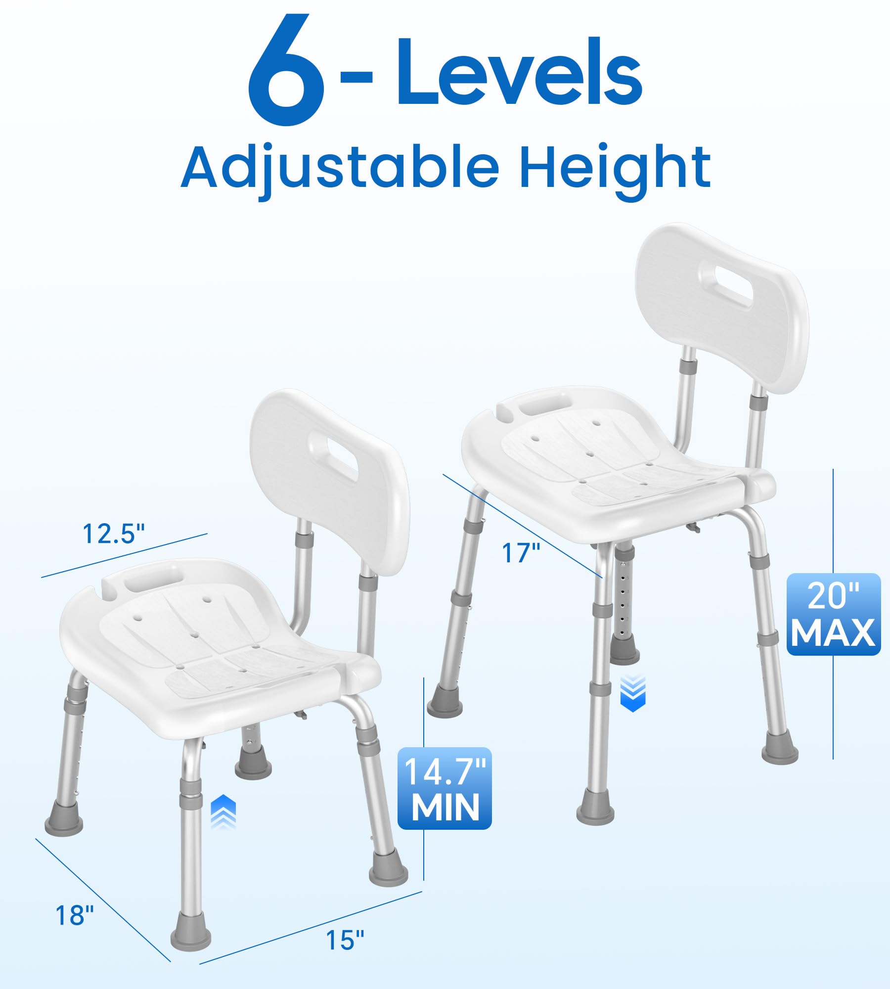 **Adjustable Height Shower Chair with Removable Back – Non-Slip Heavy Duty Bath Seat for Elderly & Disabled – FSA/HSA Eligible – Supports 350 lbs – Ideal for Bathtub & Shower Safety (White)**    *(Perfect for seniors, post-surgery recovery, and mobility assistance – enhances bathroom safety and independence.)*