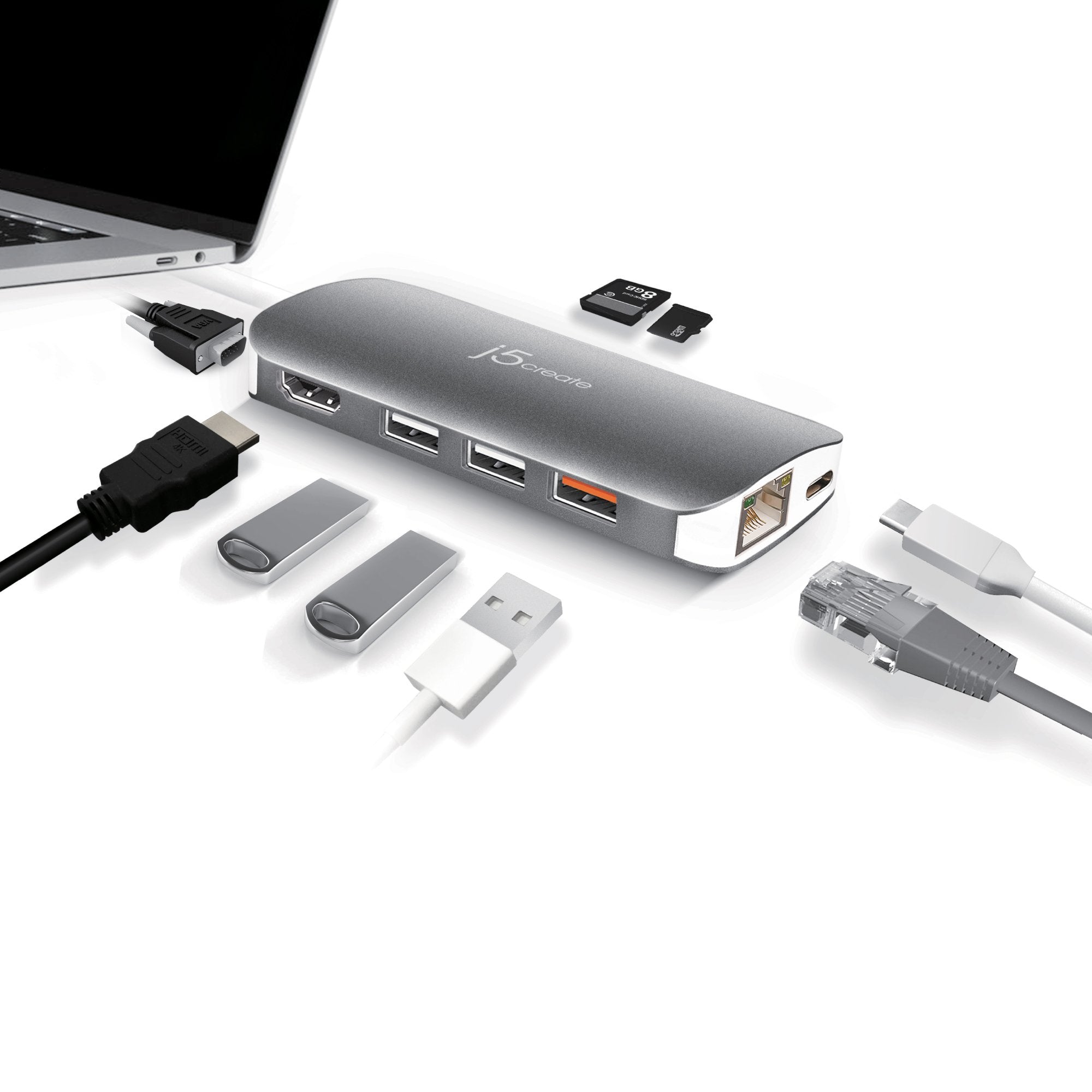 10-in-1 USB C Hub Adapter with 4K HDMI, USB 3.0, SD/TF Card Reader, PD Charging - Perfect for MacBook Pro/Air, Chromebook & Windows Laptops (Home Office & Travel Use)