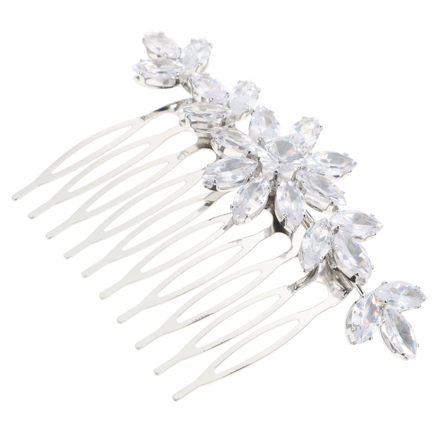 FRCOLOR Wedding Crystal Hair Comb for Women - Bridal Hair Clip with Flowers & Bangs Comb - Elegant Headpiece for Brides, Miss, and Special Occasions | Perfect for Weddings, Prom, Parties, and Formal Events