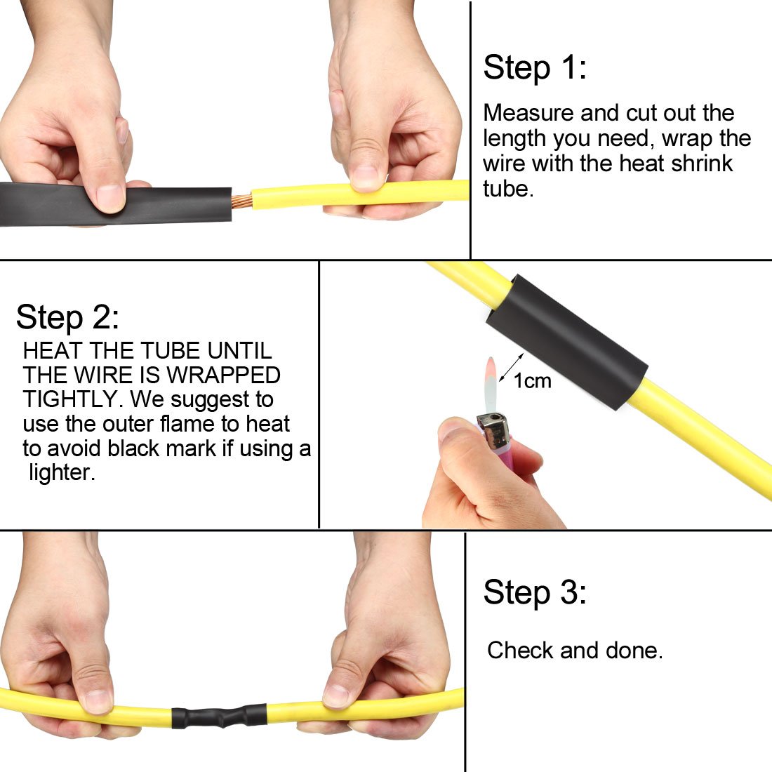 uxcell 8mm Heat Shrink Tubing - 12.5m Flat Width, 2:1 Ratio, White Cable Sleeve (5m Length) for Wire Insulation & Cable Protection | Electrical DIY Projects, Automotive Wiring, Home Repair