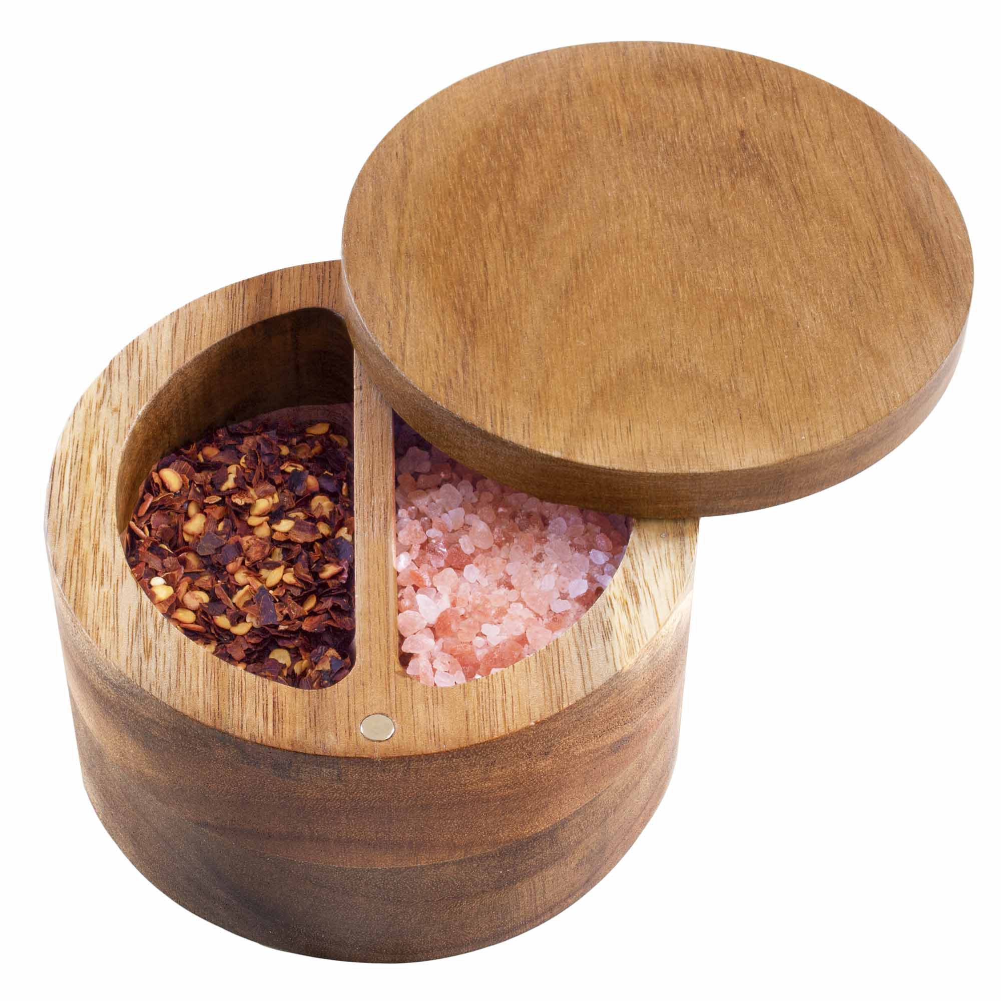 Rock & Branch® Duet Salt Cellar - 7 Oz. Ceramic Salt Box with Lid for Kitchen Countertop - Perfect for Cooking, Baking & Tabletop Seasoning