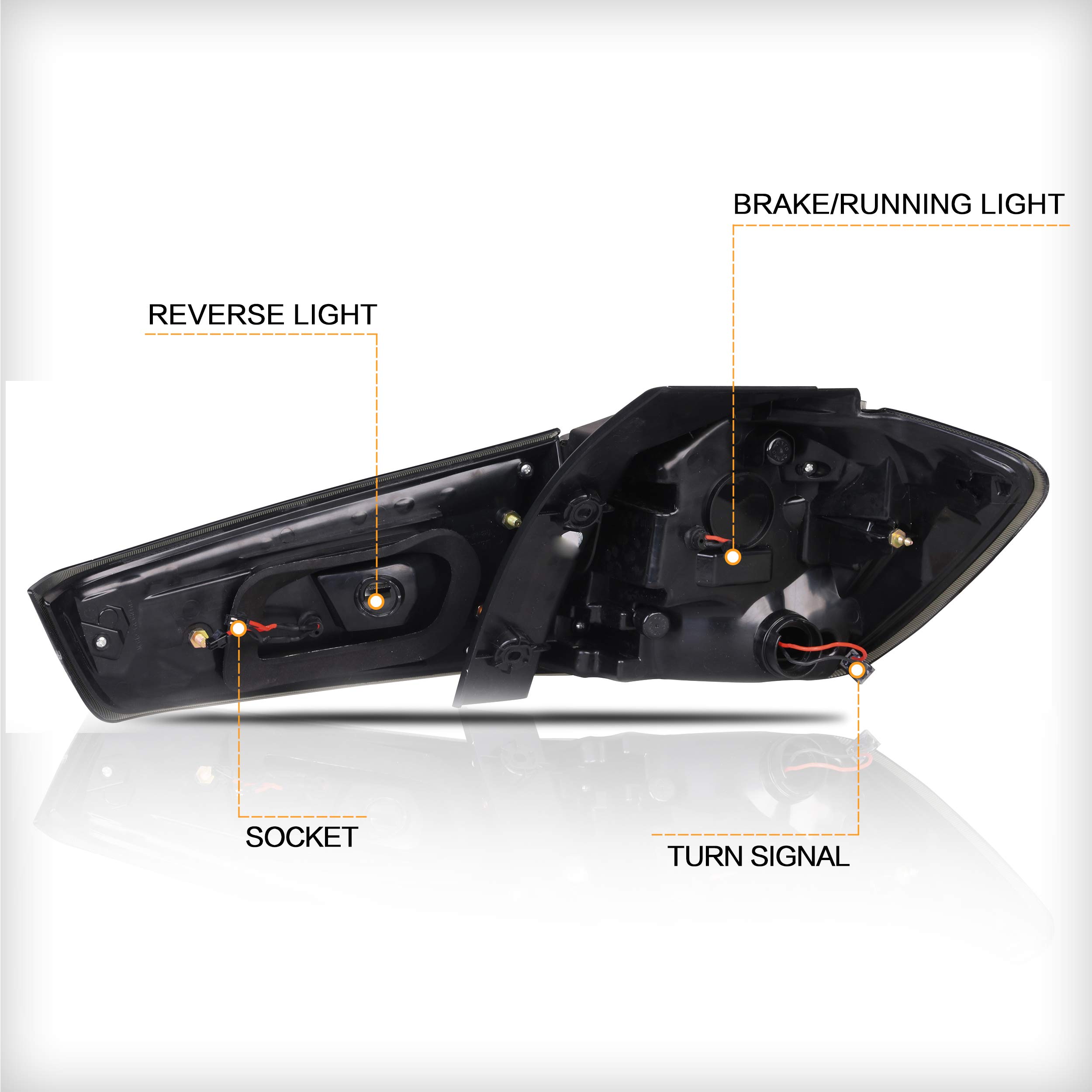 VLAND LED Tail Lights Assembly for 2010-2015 Mitsubishi ASX/Outlander Sport - Smoked Black Taillamps with Turn Signal, Reverse Lights & DRL - Plug & Play Installation - Perfect for Night Driving & Car Customization