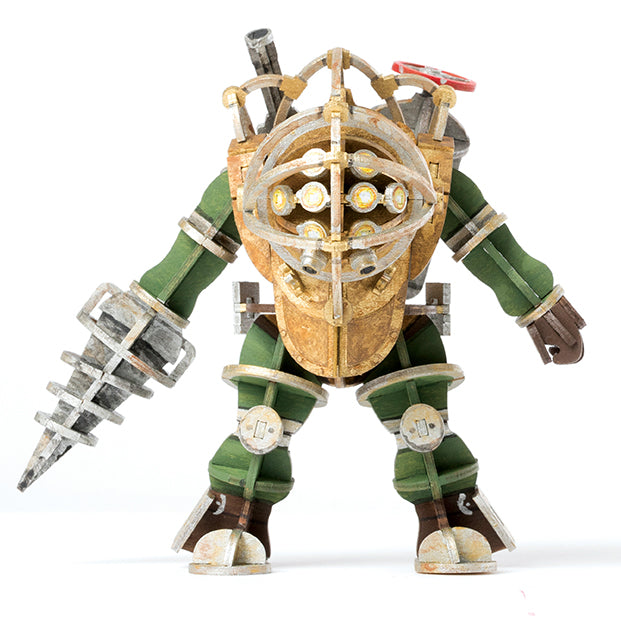 BioShock Big Daddy 3D Wood Model Kit with Poster - DIY Wooden Puzzle for Adults & Teens - Perfect for Gaming Room Decor & Collectible Display