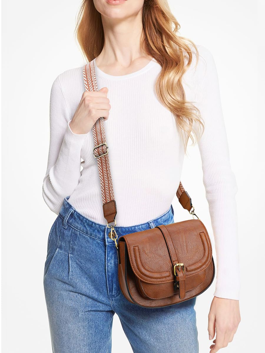 AFKOMST Vegan Leather Crossbody Bags for Women - Small Saddle Purse & Boho Shoulder Bag | Perfect for Everyday Use, Travel & Casual Outings