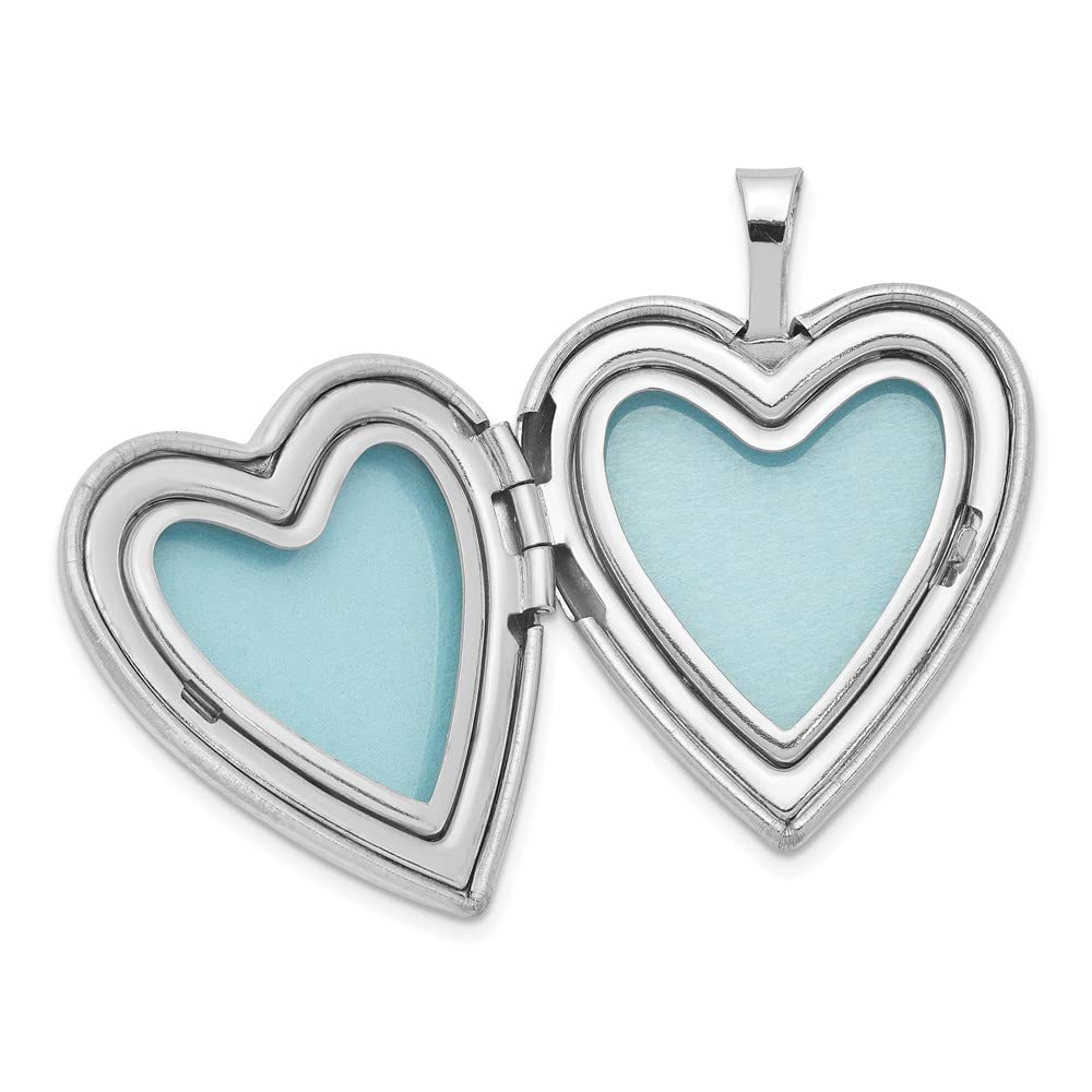 Sterling Silver 20mm Black Bow Heart Locket Pendant - Elegant Jewelry Gift for Women, Perfect for Valentine's Day, Anniversary & Special Occasions