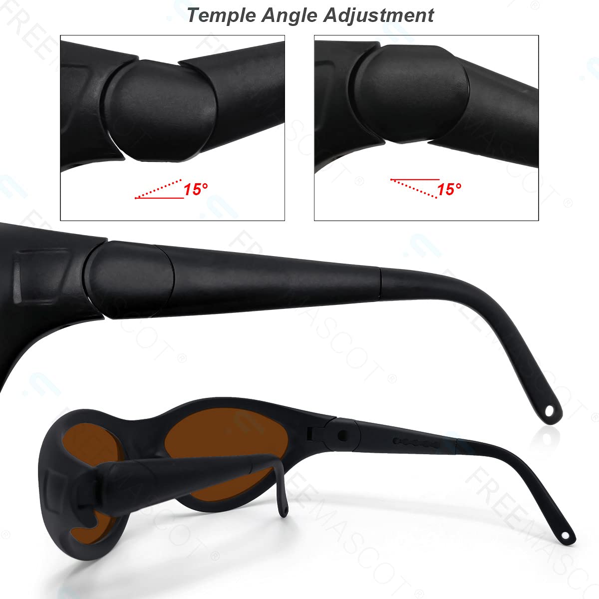 FreeMascot Professional OD 4+ Laser Safety Glasses 190nm-540nm & 600nm-700nm - Protection for Violet, Blue, Green & Red Lasers - Ideal for Laser Cutting, Engraving & Lab Work