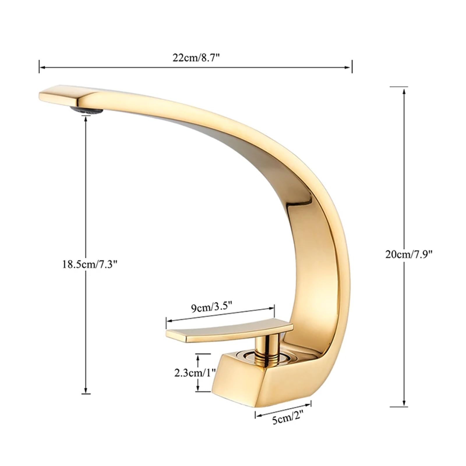 GAIWUSI Single Handle Deck Mount Bathroom Faucet - Polished Gold Finish, Hot and Cold Water Mixer Tap for Vanity Sink - Chrome Plated, Durable & Stylish - Perfect for Modern Bathrooms and Powder Rooms
