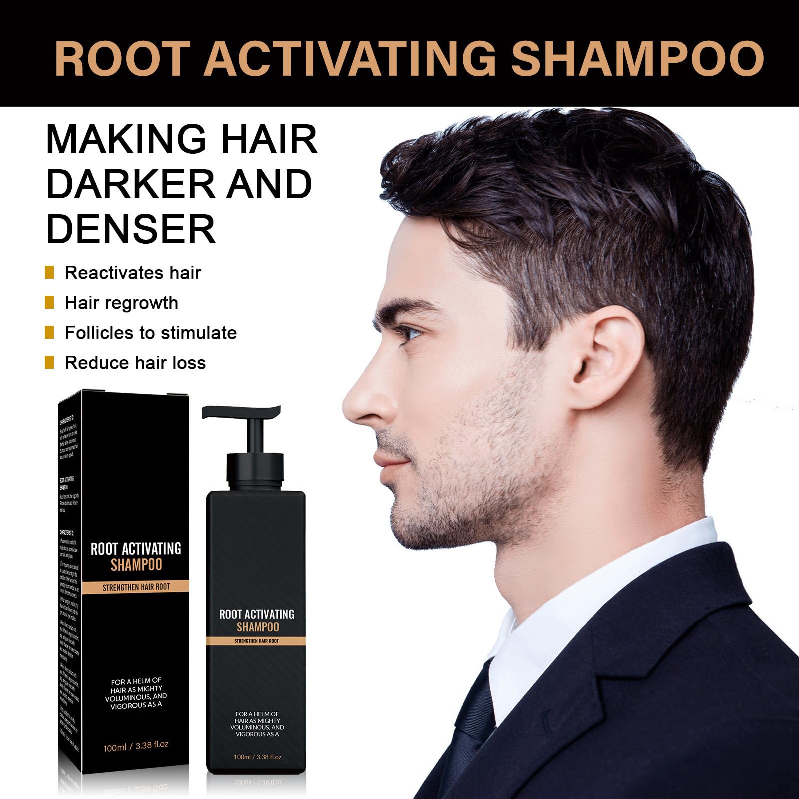 Root Activator Shampoo for Hair Growth & Thickening - Anti Hair Loss Treatment for Men & Women - Gray Hair Regrowth Conditioner - Strengthening Shampoo Soap (2 x 100ml) - Perfect for Daily Hair Care & Scalp Nourishment