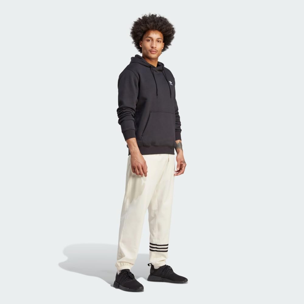 adidas Originals Men's Trefoil Essentials Hoodie - Comfortable Cotton Pullover Sweatshirt for Casual Wear, Street Style & Gym