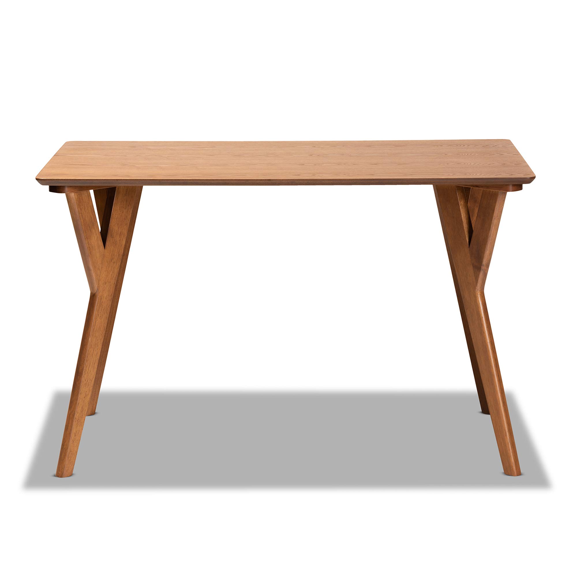 Baxton Studio Sahar Mid-Century Modern Walnut Brown Wood Dining Table - Stylish & Durable for Home, Kitchen, Dining Room & Office