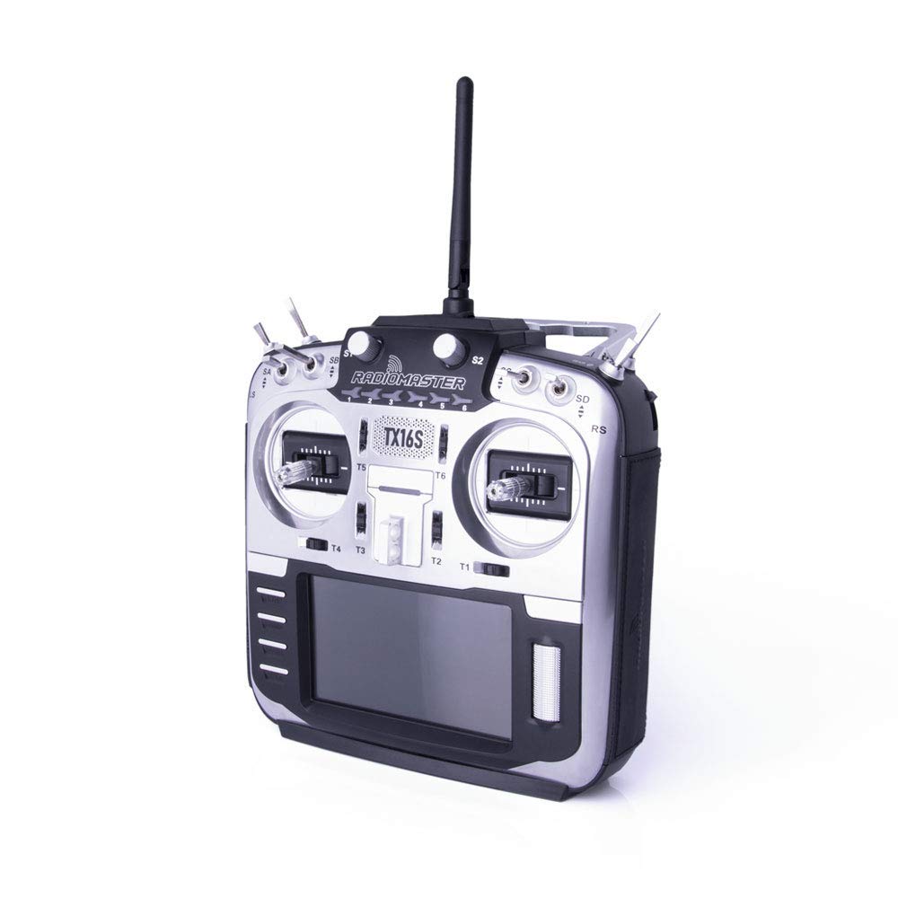 RadioMaster TX16S MAX Classic Silver - 16CH OpenTX Multi-Protocol RC Transmitter with CNC Metal Gimbals & Leather Case - Perfect for Drone Racing, FPV Flying, and RC Model Control