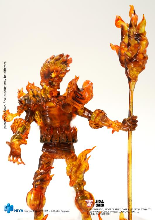 1/18 Scale HIYA 4-Inch Action Figure - Exquisite Mini Series Judge Dredd Judge Fire - Collectible Model for Display & Diorama Scenes