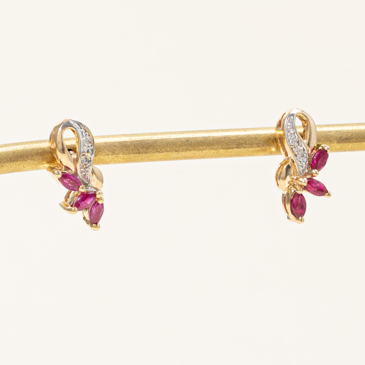 Exquisite Ruby & Diamond Earrings | 0.48ctw Ruby & 0.02ctw Diamond | Elegant Stud Earrings for Women | Perfect for Weddings, Anniversaries & Special Occasions