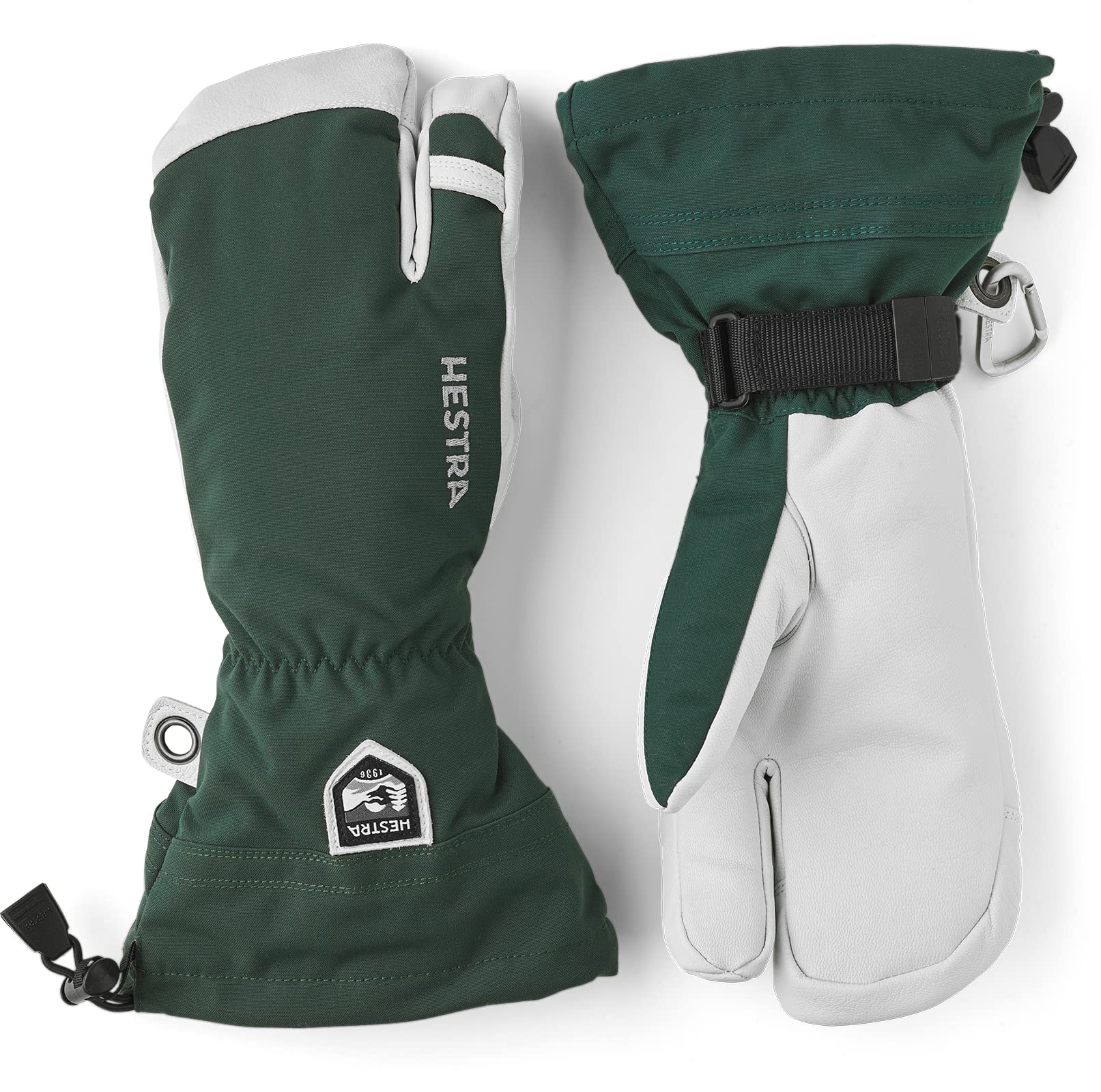 Hestra Army Leather Heli Ski Gloves - Classic 3-Finger Winter Gloves for Skiing, Snowboarding & Mountaineering | Waterproof & Warm for Extreme Cold Weather Adventures