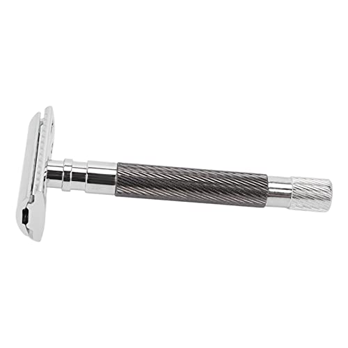Manual Shaver for Men - Comfortable Grip, Hand Washable, Gun Black - Perfect for Travel, Gym & Daily Shaving