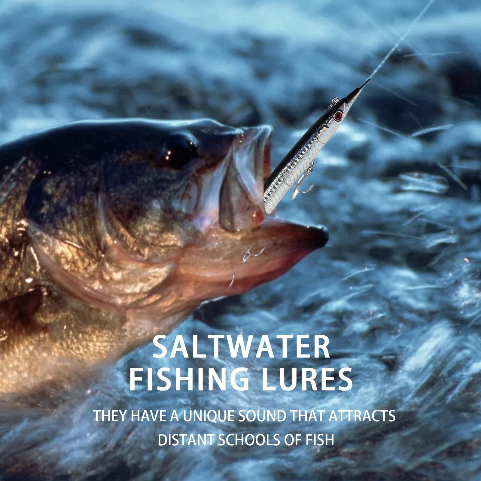 Fast Sinking Tuna Fishing Tackle with Hooks - Surf Fishing Gear for Grass Carp, Herring & Freshwater Fish - Perfect for Saltwater & Mandarin Fish Pochy Fishing Adventures
