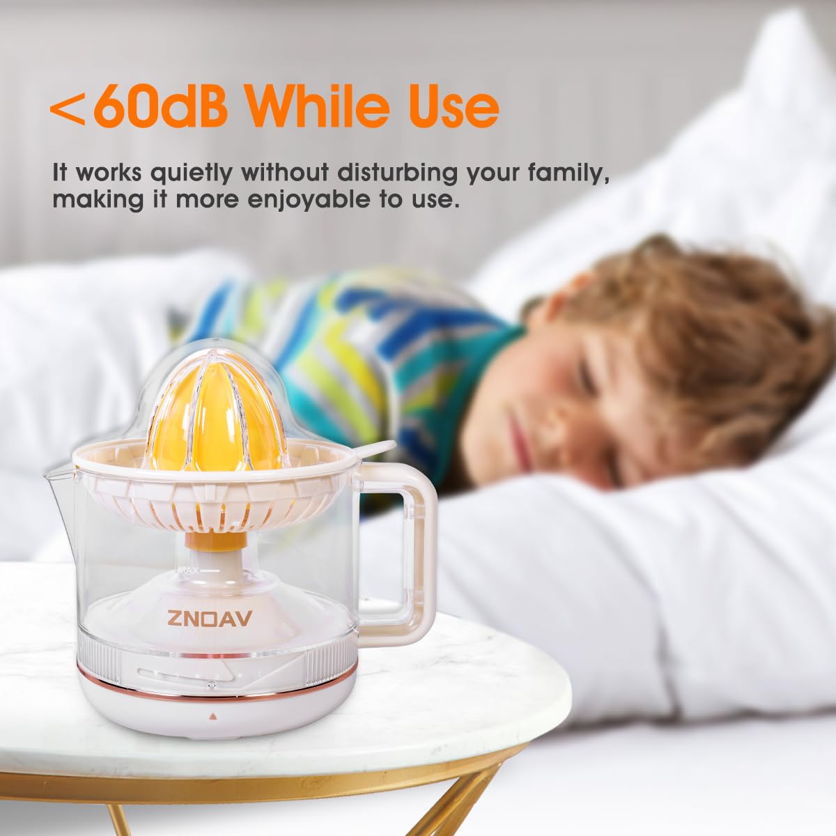 Electric Citrus Juicer - ZNOOAV BPA-Free Juicer with Adjustable Pulp Control, Easy to Clean Compact Design for Oranges, Lemons & Limes - Perfect for Breakfast, Cocktails & Healthy Juicing at Home