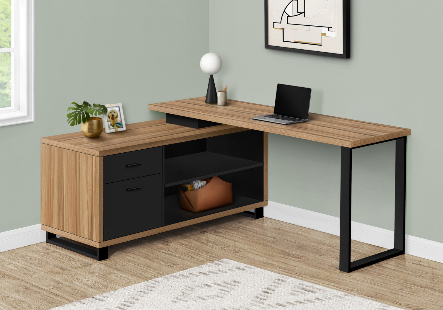 Premium Runo Desk in Light Brown - Modern Home Office & Study Desk for Small Spaces - Perfect for Remote Work, Online Classes & Crafting