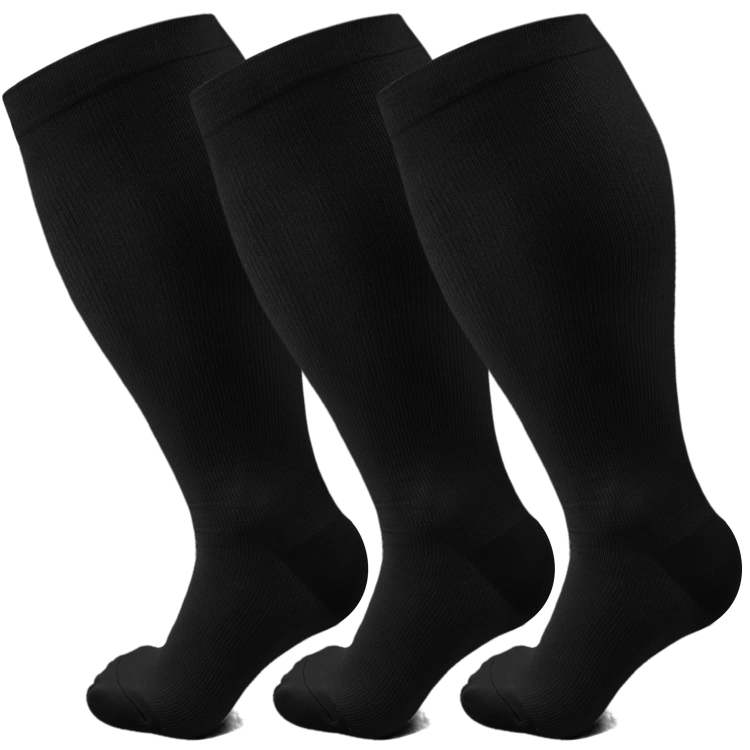 **Best Plus Size Compression Socks for Women & Men – Wide Calf 15-20 mmHg – Extra Large for Circulation, Support & Recovery – Ideal for Travel, Work & Post-Workout Relief**