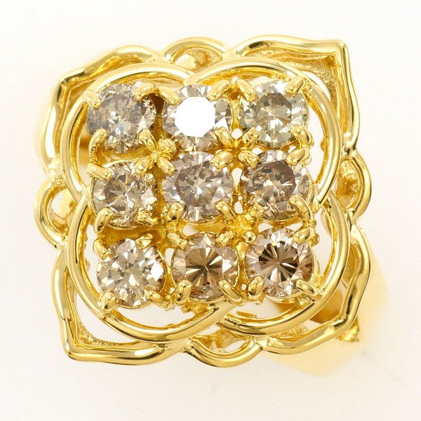 18K Yellow Gold Brown Diamond Ring for Women - Elegant Vintage Jewelry for Engagement, Wedding & Special Occasions
