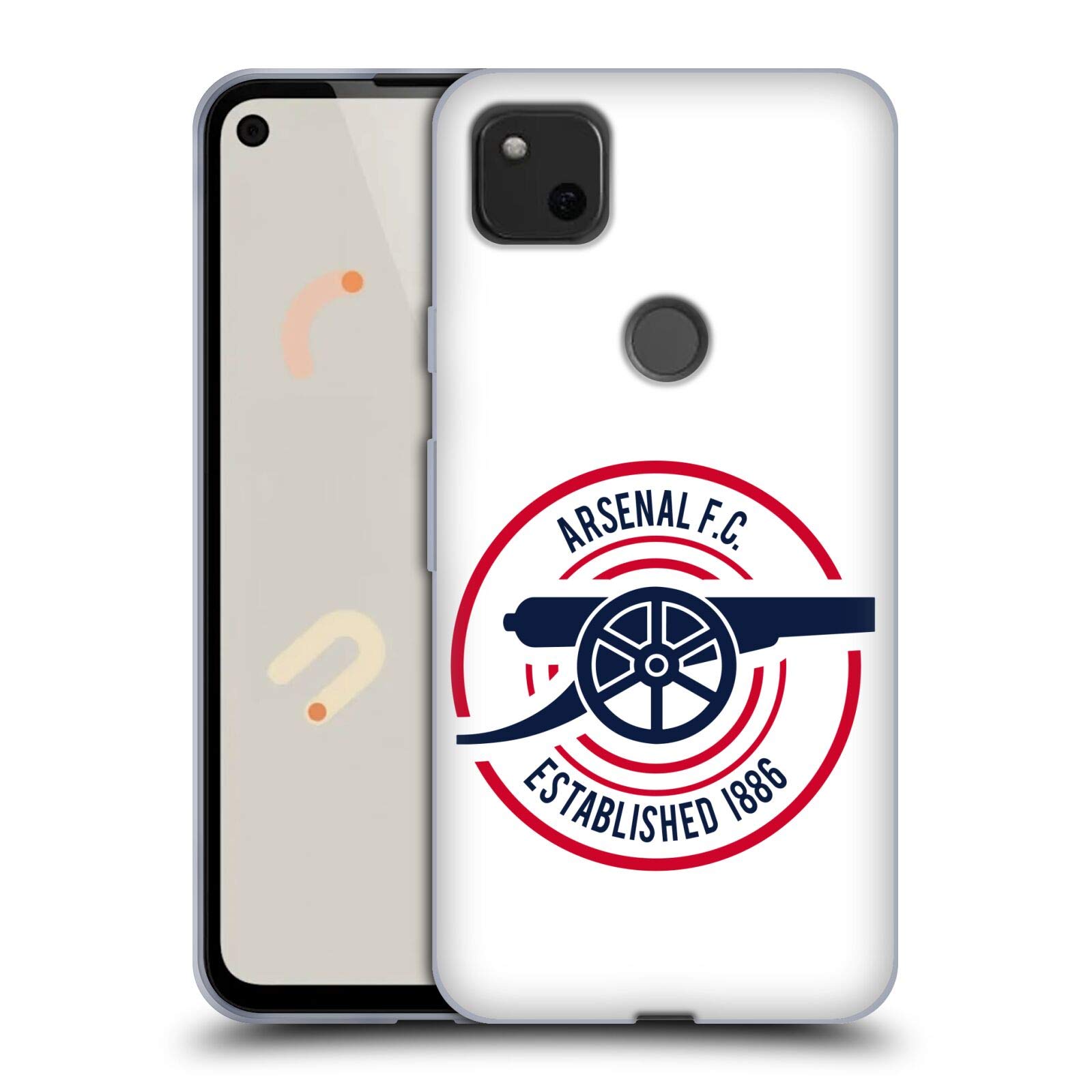 Arsenal FC 1886 Crest Phone Case for Google Pixel 4a - Soft Gel Cover for Fans